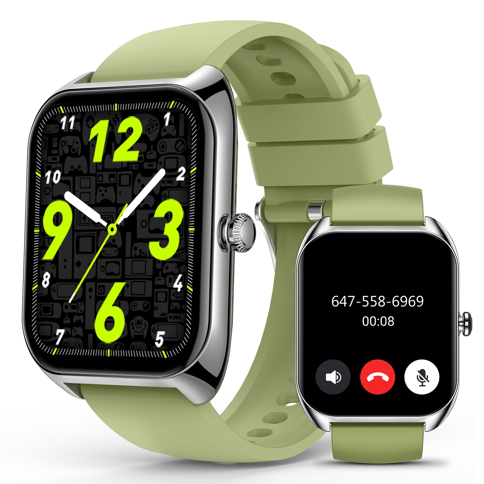 P113 Smart watch(Bluetooth Answer/Make Call), 2.02" Smartwatch with Blood Pressure Blood Oxygen Heart Rate Sleep Monitor