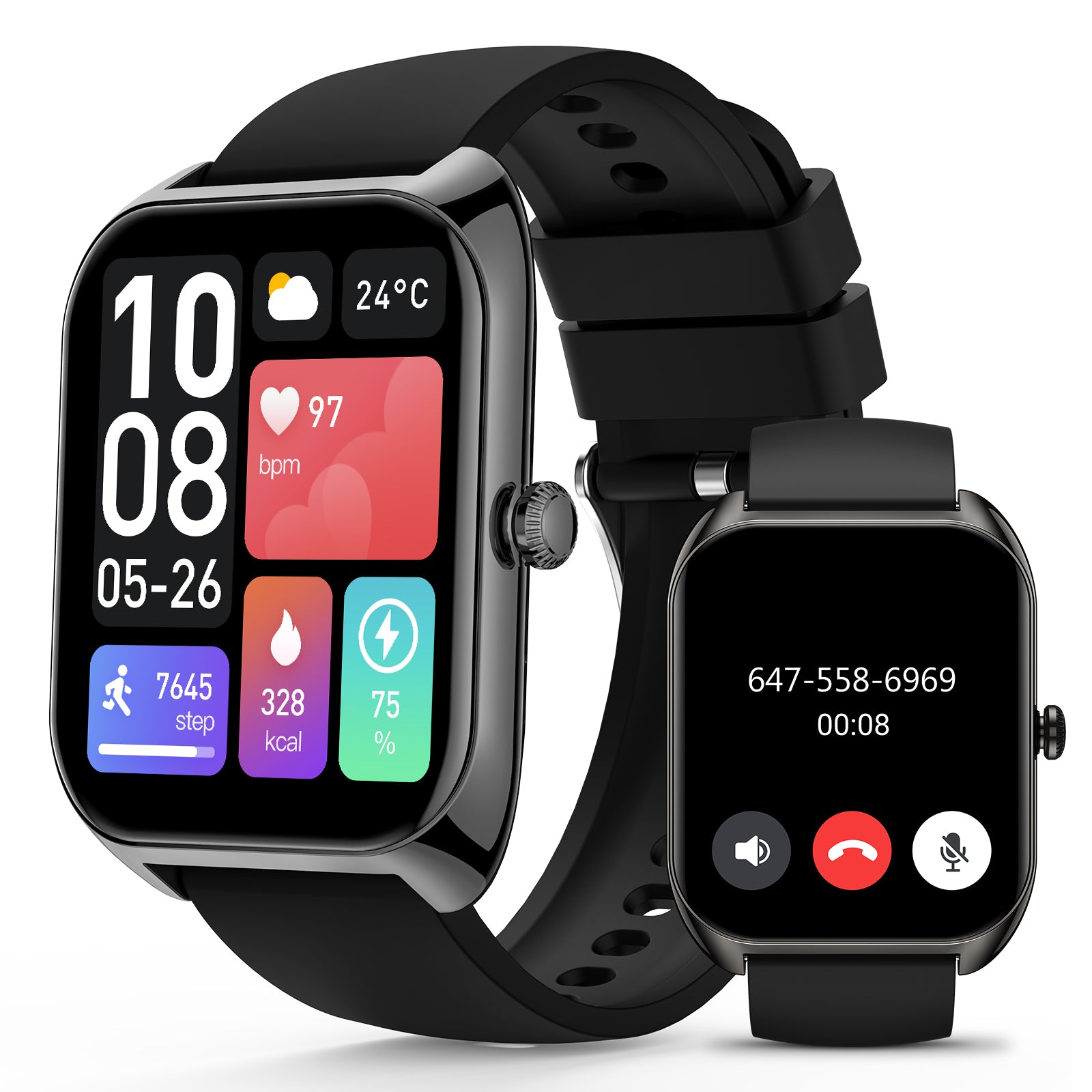 P113 Smart watch(Bluetooth Answer/Make Call), 2.02" Smartwatch with Blood Pressure Blood Oxygen Heart Rate Sleep Monitor