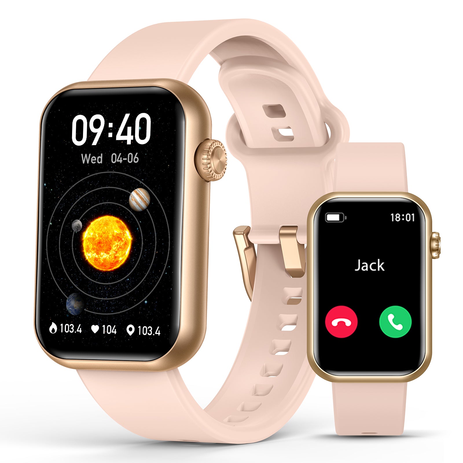 H38 Smart Watch Fitness Tracker (Answer/Make Calls), 24/7 Heart Rate Spo2 Blood Pressure Monitor Sleep Tracker, 114 Sports Modes Calorie Step Tracker Pedometer, Waterproof Activity Tracker for Women