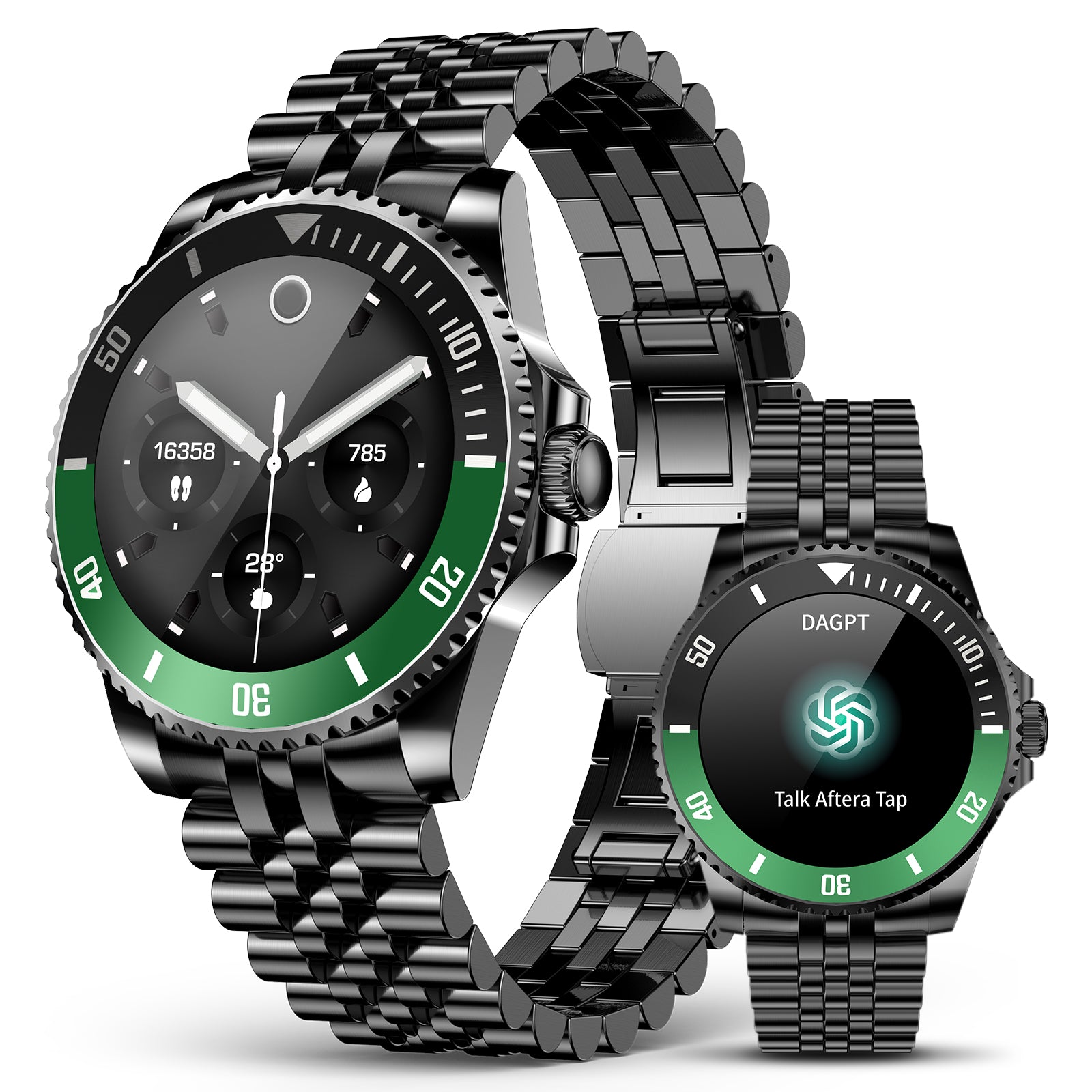 H66 2025 DA GPT Smart Watch for Men, Heart Rate, Blood Pressure, Blood Oxygen, Sleep Monitor, 107 Sports Modes, 1.19-inch AMOLED Display, Waterproof Round Watch, Compatible Android and iOS