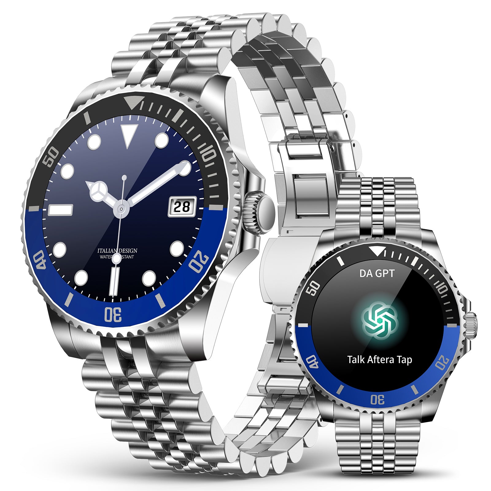 H66 2025 DA GPT Smart Watch for Men, Heart Rate, Blood Pressure, Blood Oxygen, Sleep Monitor, 107 Sports Modes, 1.19-inch AMOLED Display, Waterproof Round Watch, Compatible Android and iOS