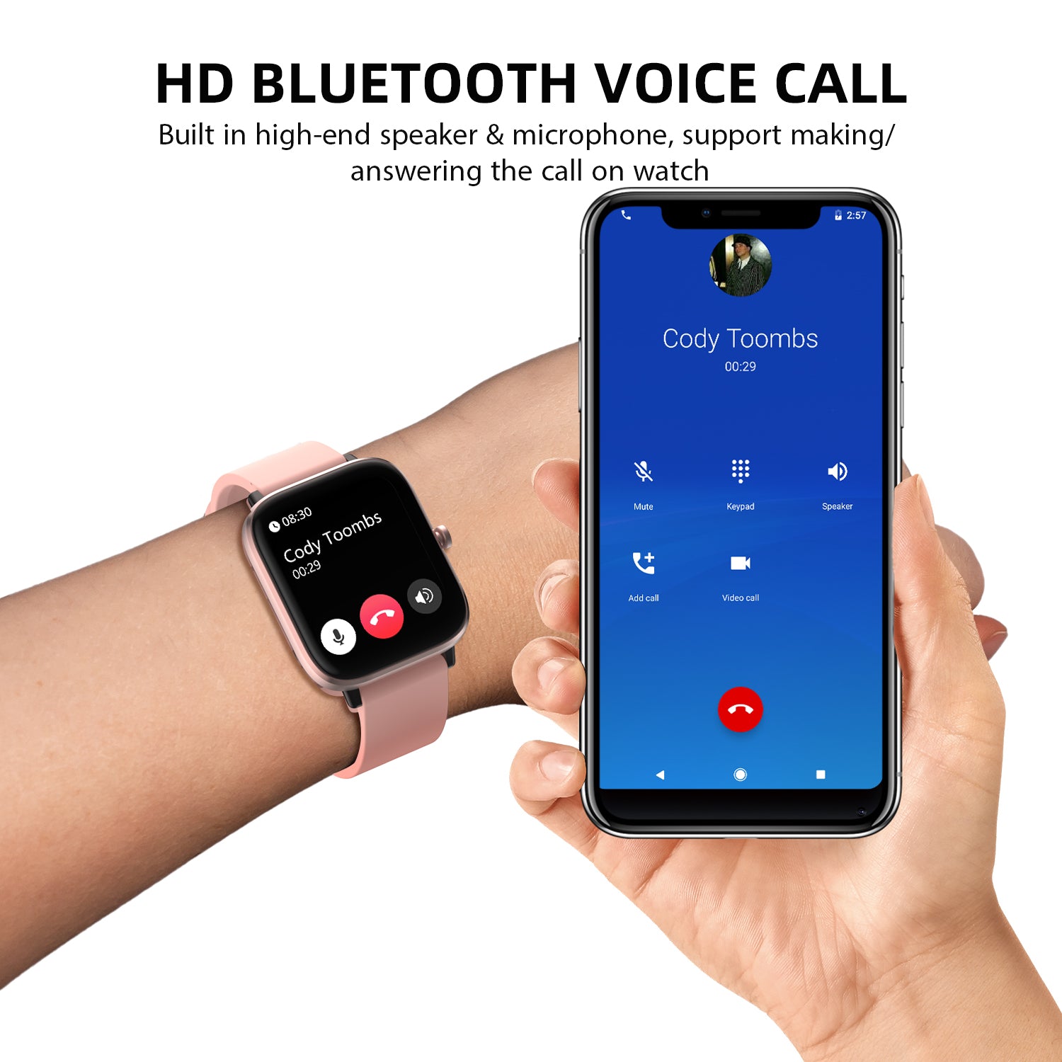 T45 1.7" HD Smart Watch for Men with Blood Pressure, Blood Oxygen, Sleep Monitor, True Heart Rate Monitor