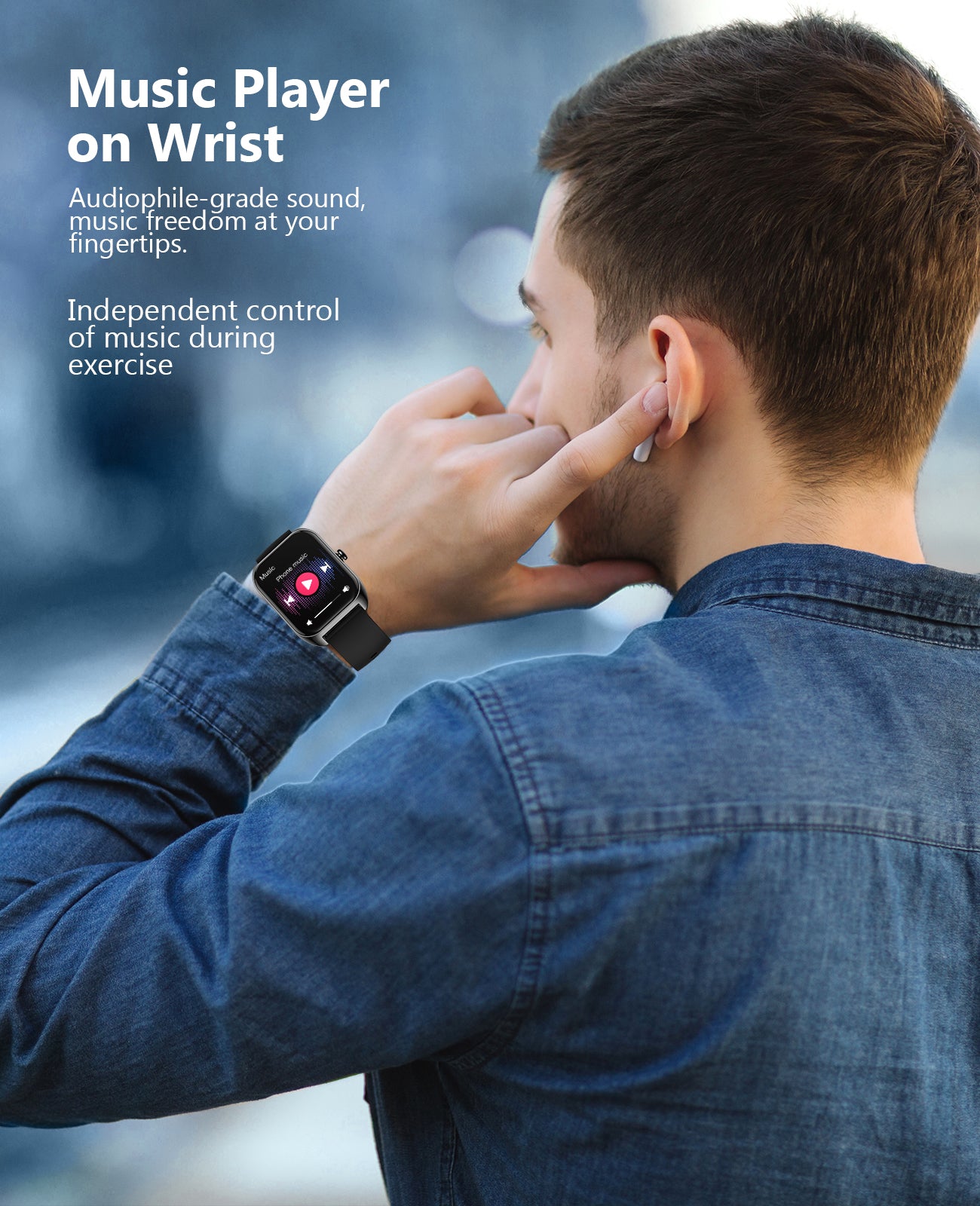 P113 Smart watch(Bluetooth Answer/Make Call), 2.02" Smartwatch with Blood Pressure Blood Oxygen Heart Rate Sleep Monitor