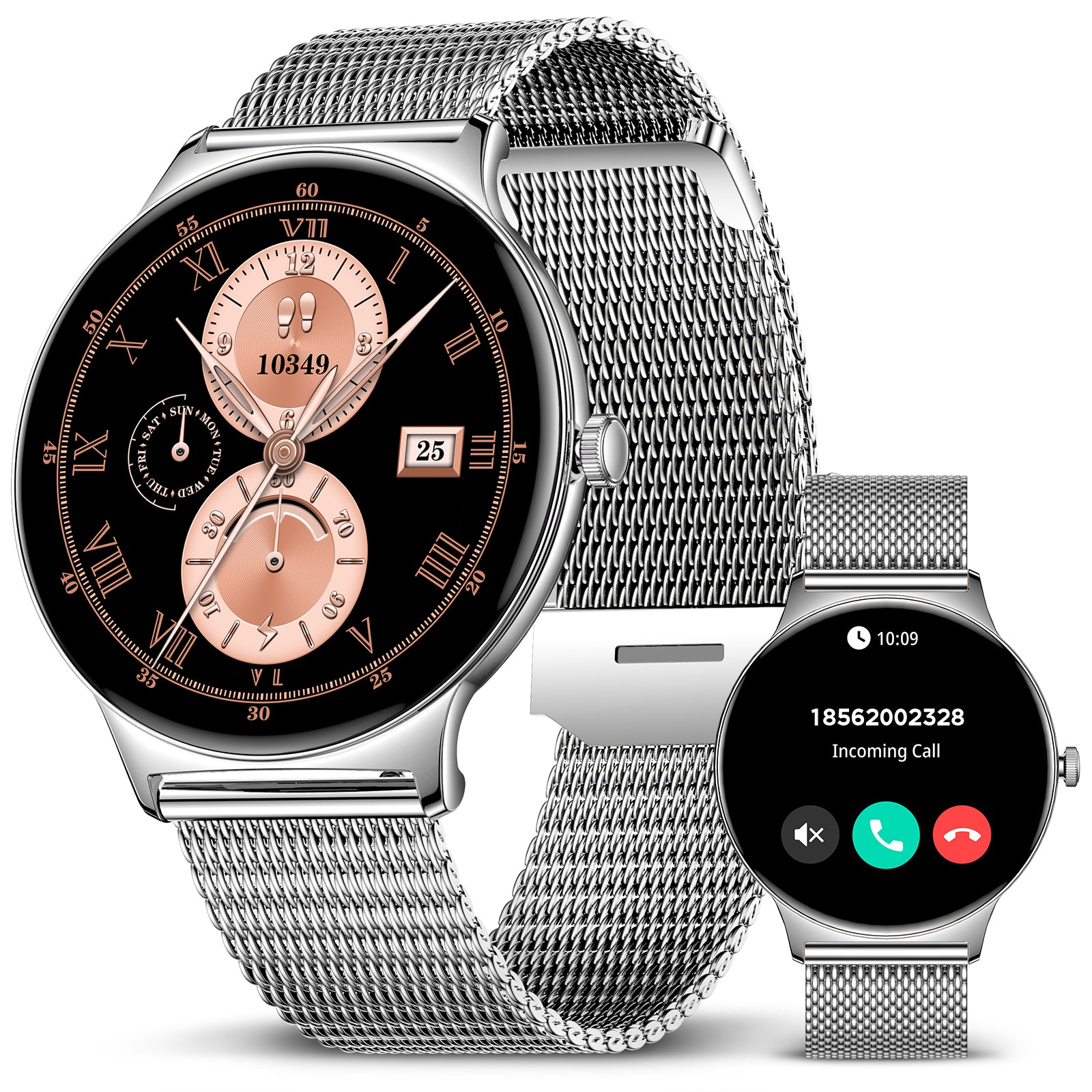 V89 2025 Smart Watches for Men Women, with Bluetooth Make/Answer Call, 1.43" AMOLED Display Fitness Tracker, Heart Rate/SpO2/Sleep Monitor, 100+ Sports Modes, IP67 Waterproof Smartwatch for Android iPhone