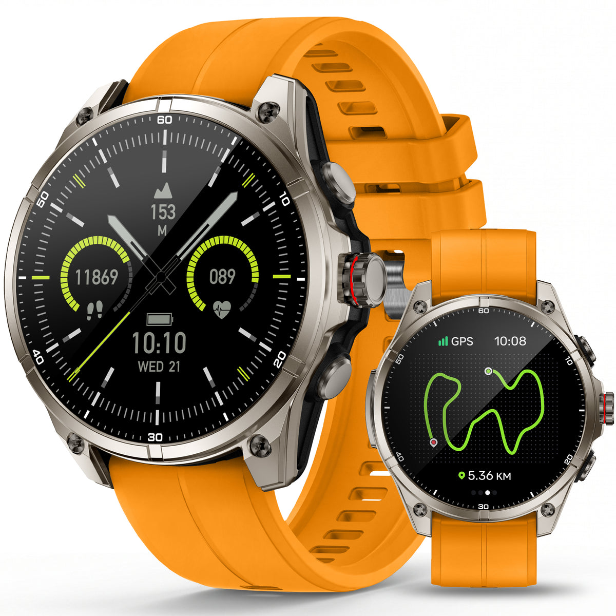 SOUYIE GPS Smart Watch for Men, 1.43" AMOLED Display Rugged Fitness Tracker