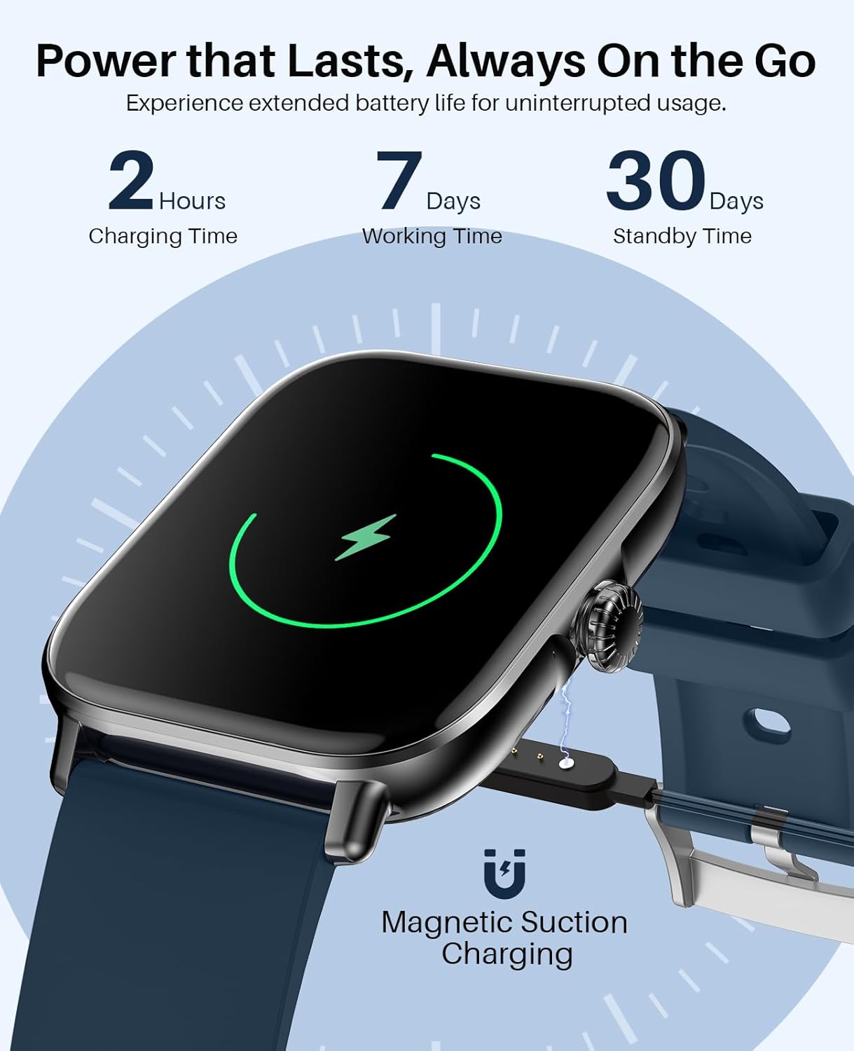 P72 Waterproof Smart Watch for Men and Women, Compatible with Android iPhone,1.9-inch Touch Screen Fitness Tracker