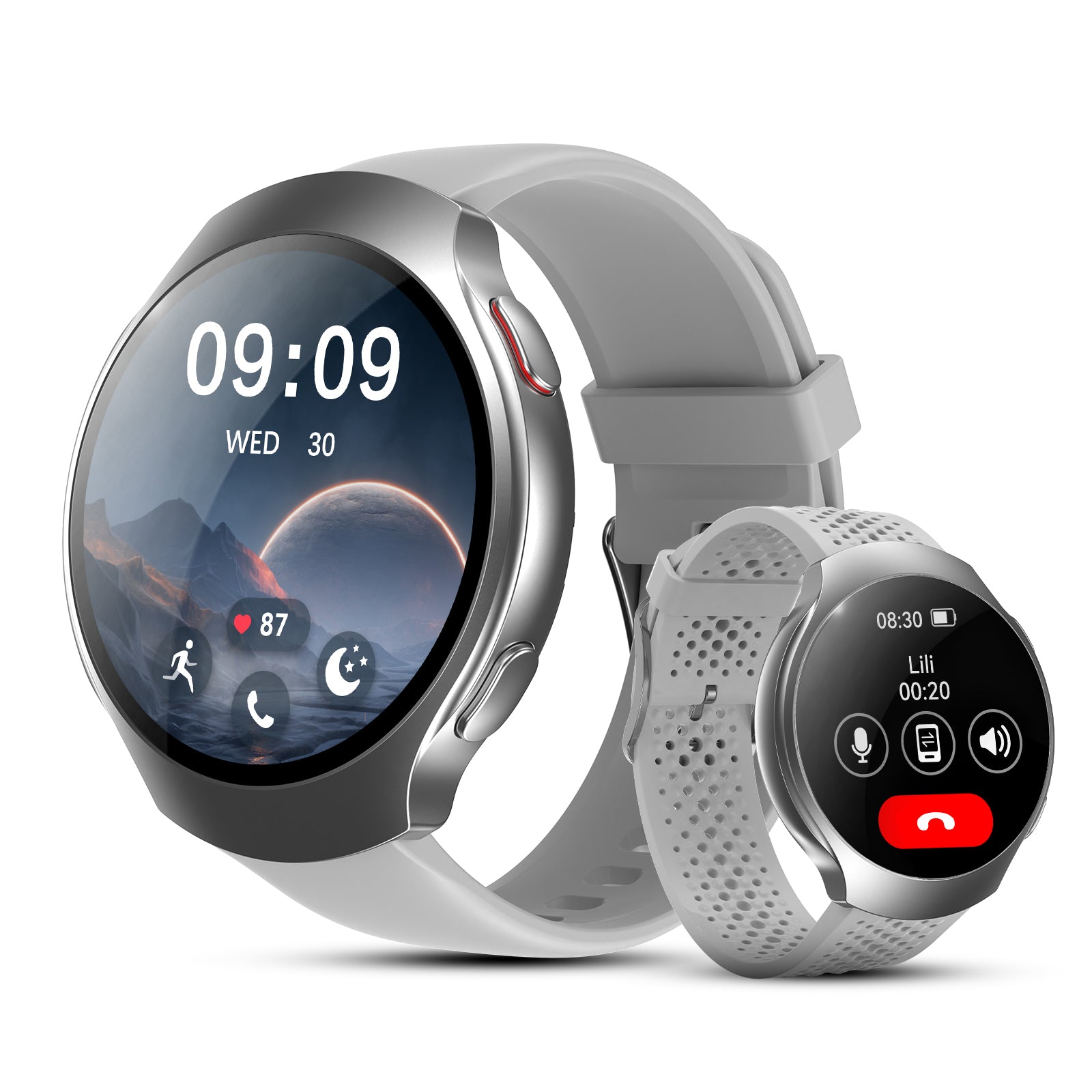 GPS Smart Watch for Men With AI (Answer/Make Call), 1.43" Micro-Spherical AMOLED Smartwatch for Android and iPhone, 150+ Sport Mode Fitness Tracker with HR, SpO2, Sleep Monitor, 5ATM Waterproof