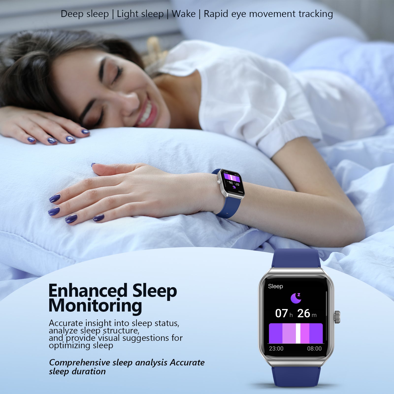 T56 Smart Watch for Men, 100+ Sports, Blood Pressure, Heart Rate, Sleep Monitor, IP68 Waterproof Fitness Tracker