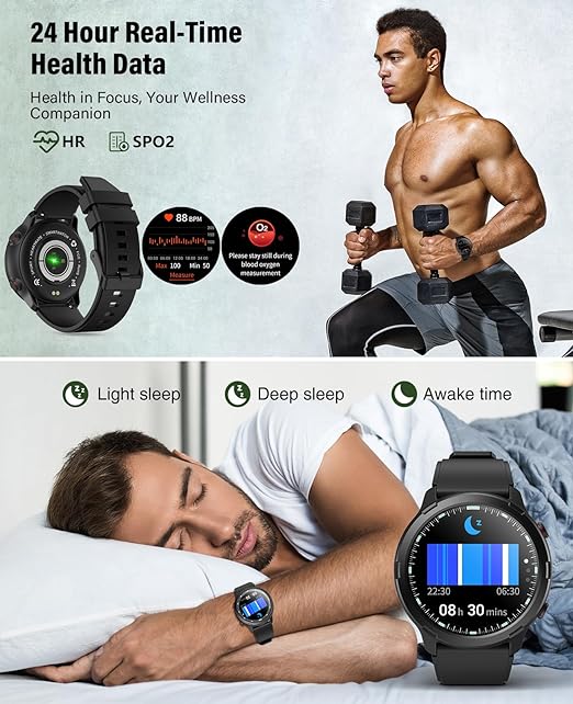 S47 GPS Smart Watch for Men women, Outdoor Fitness Tracker Watch with Compass, Pedometer, Heart Rate, Blood Oxygen, Sleep Monitor