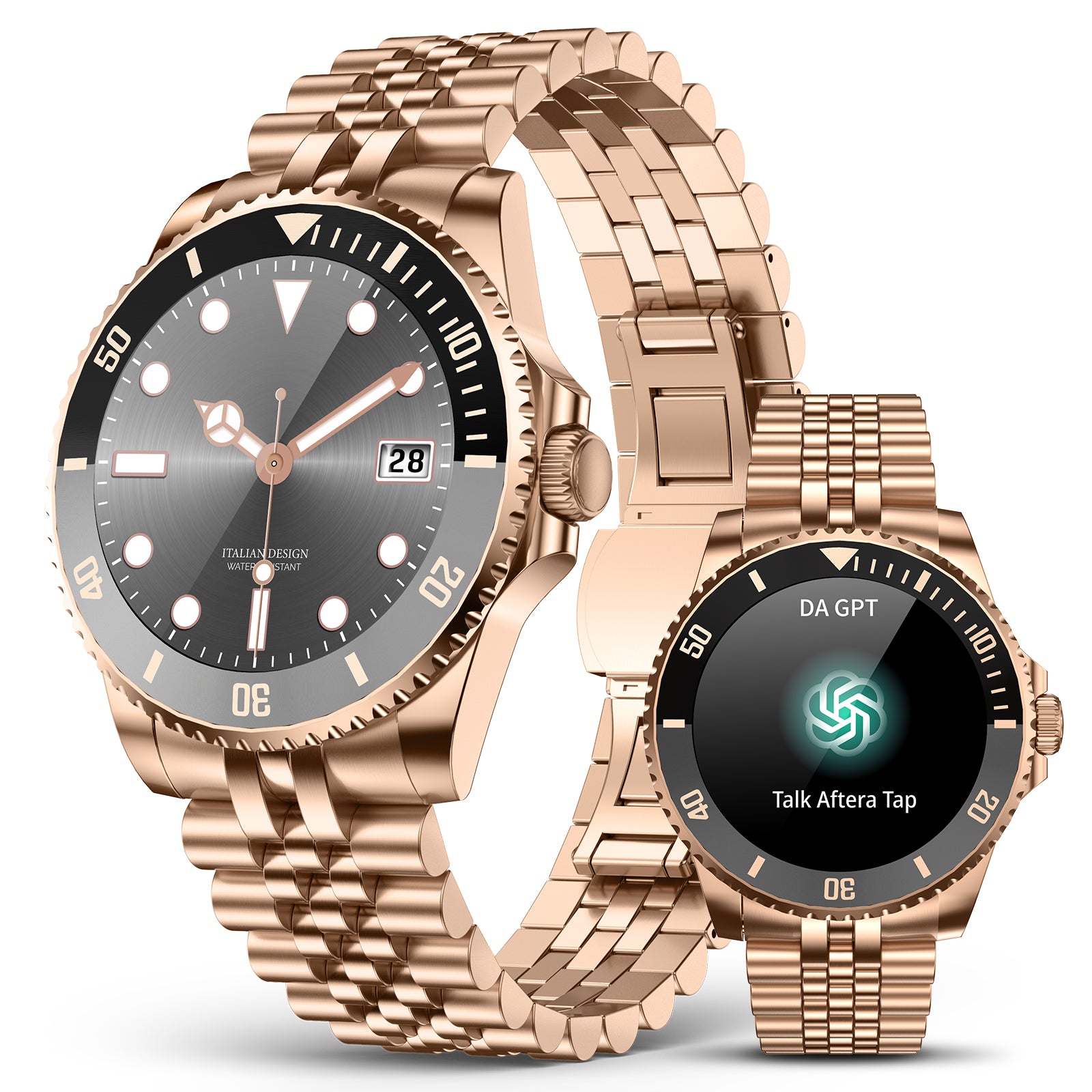 H66 2025 DA GPT Smart Watch for Men, Heart Rate, Blood Pressure, Blood Oxygen, Sleep Monitor, 107 Sports Modes, 1.19-inch AMOLED Display, Waterproof Round Watch, Compatible Android and iOS