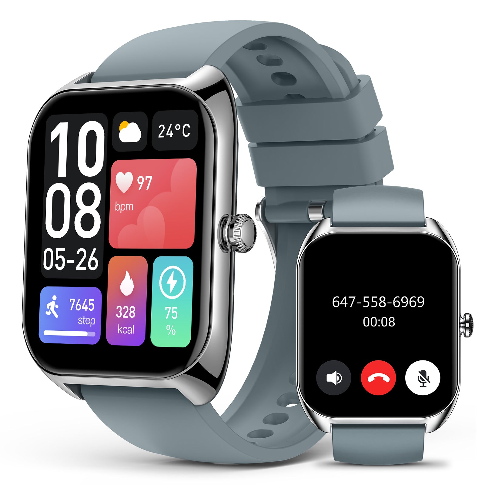 P113 Smart watch(Bluetooth Answer/Make Call), 2.02" Smartwatch with Blood Pressure Blood Oxygen Heart Rate Sleep Monitor