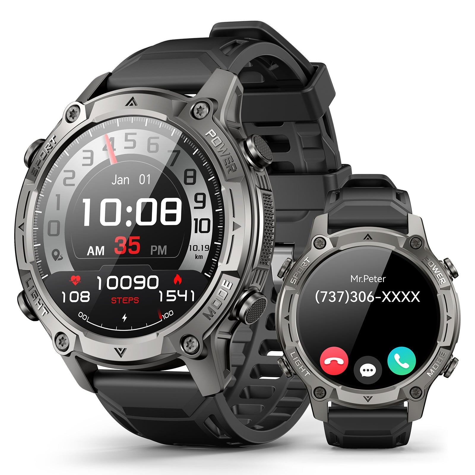 2026 AI Smart Watch with Standalone GPS & Offline Maps, 5ATM Waterproof, 1.43" AMOLED, 21-Day Battery, 178 Sports Modes, Compass, Heart Rate/SpO2/Stress/Sleep Monitor, for Android iOS Men Women Black