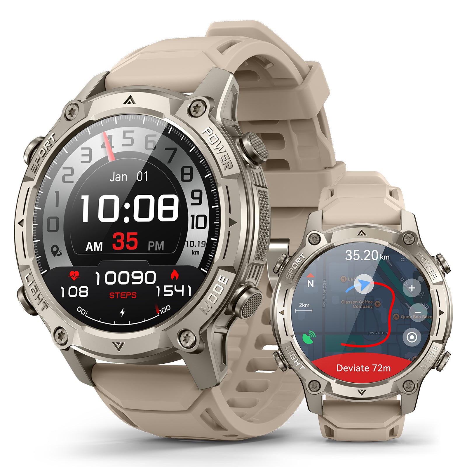 2026 AI Smart Watch with Standalone GPS & Offline Maps, 5ATM Waterproof, 1.43" AMOLED, 21-Day Battery, 178 Sports Modes, Compass, Heart Rate/SpO2/Stress/Sleep Monitor, for Android iOS Men Women Black