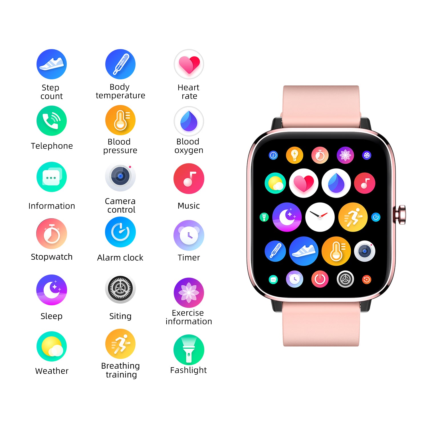 T45 1.7" HD Smart Watch for Men with Blood Pressure, Blood Oxygen, Sleep Monitor, True Heart Rate Monitor