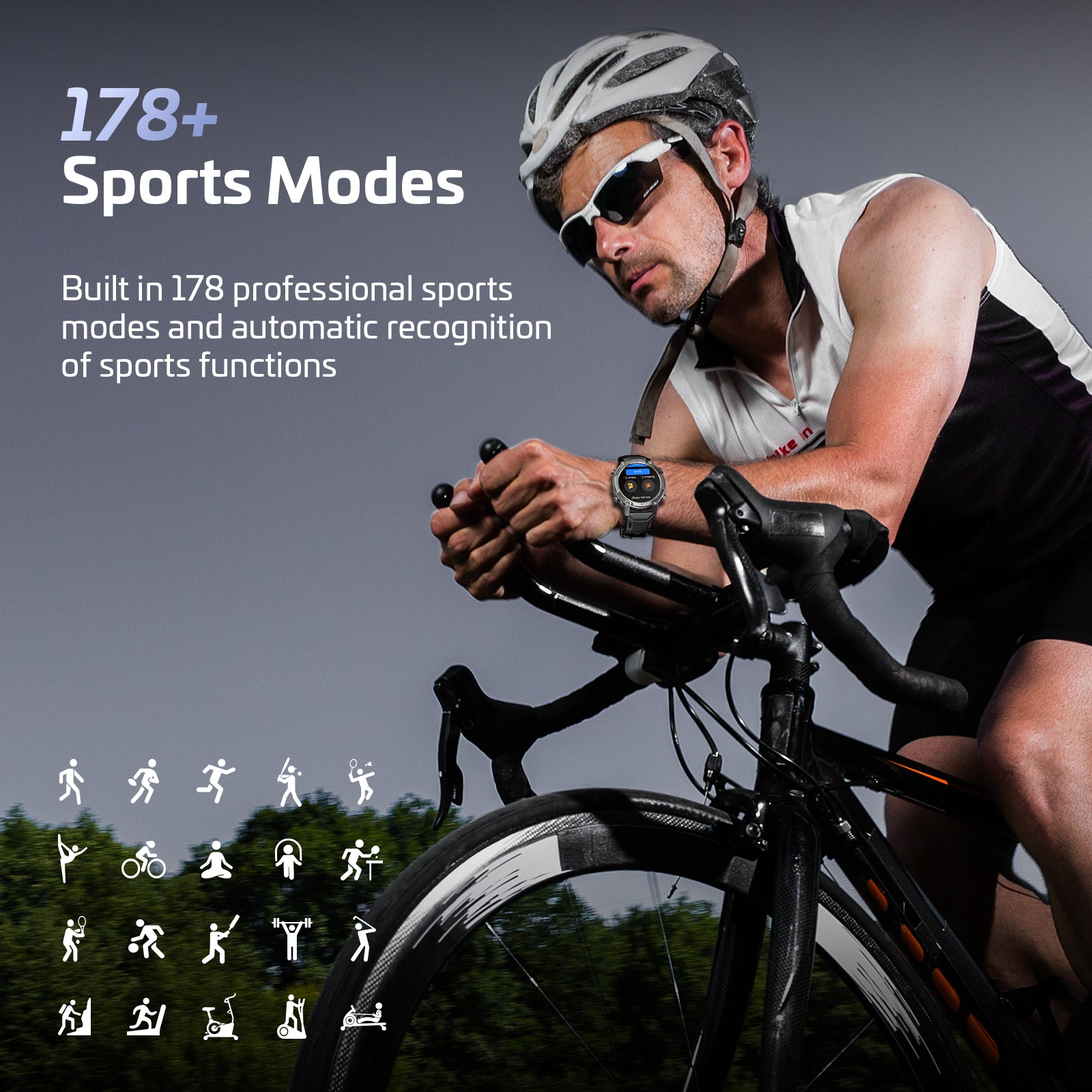 2026 AI Smart Watch with Standalone GPS & Offline Maps, 5ATM Waterproof, 1.43" AMOLED, 21-Day Battery, 178 Sports Modes, Compass, Heart Rate/SpO2/Stress/Sleep Monitor, for Android iOS Men Women Black