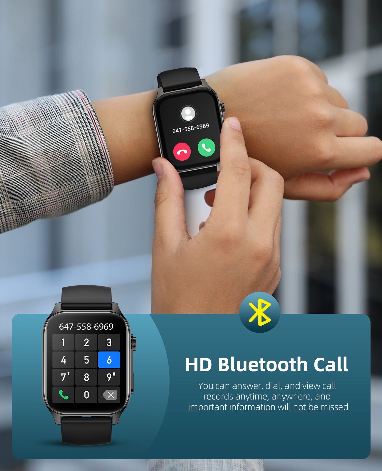 P99 1.91" HD Smartwatch for Men with Heart Rate, Infrared True Blood Oxygen Monitor, IP68 Waterproof Fitness Tracker