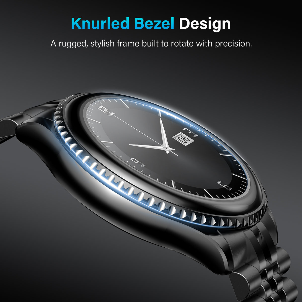 2026 Luxury Smart Watch for Men, Rotating Dial (Axe-Cut Bezel) Smartwatch, 1.32" AMOLED Display, Heart Rate, Blood Pressure, SpO2, Sleep Monitor, Stainless Steel Build, Compatible Android and iOS