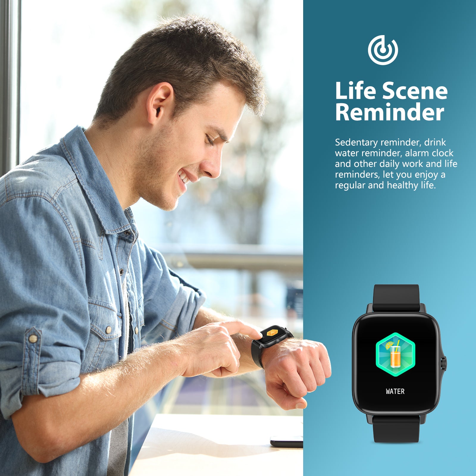 SOUYIE Smartwatche for Women Men, 1.8" Smart watches for Iphone Android,100+ Sports Modes/Answer/Make Calls Activity Fitness Tracker,,IP68 Waterproof