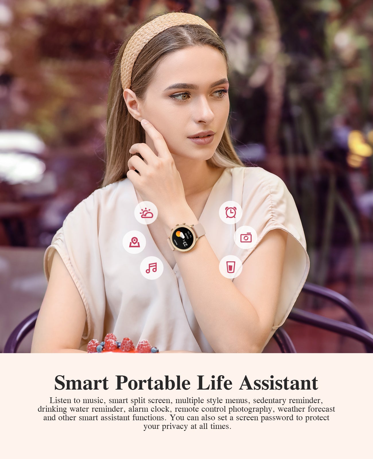 I70 Smart Watches for Women (Answer/Make Calls), 1.32 Display, Smartwatch for Android iOS Phones, Pedometer Monitor