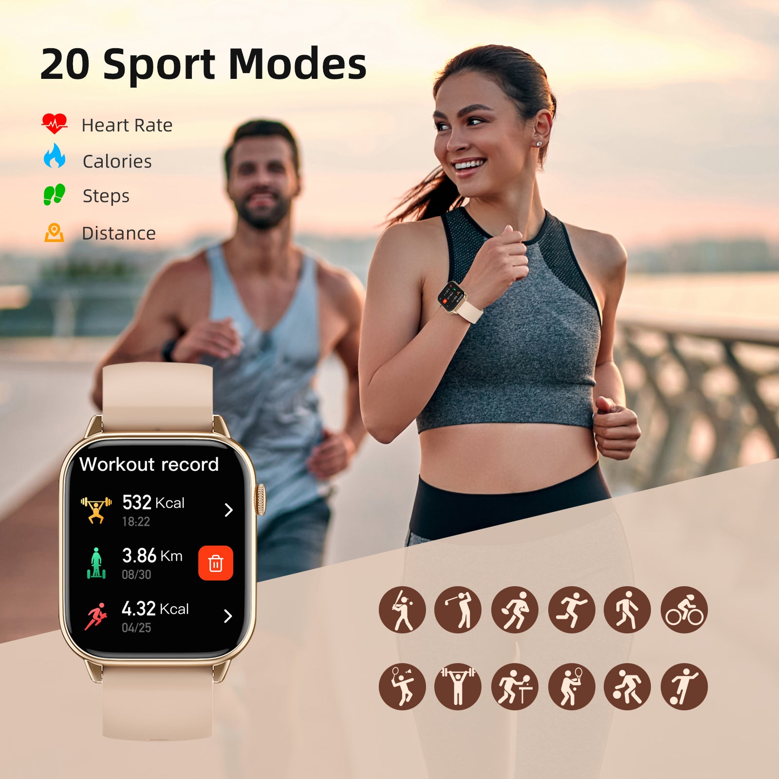 Smart Watch (Answer/Make Call), 1.68" Fitness Tracker Smartwatch for Android iOS with Blood Pressure Blood Oxygen Heart Rate