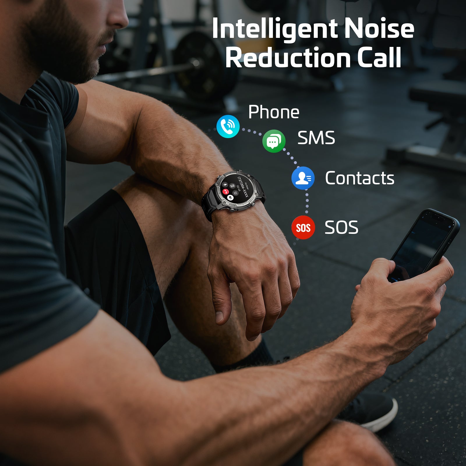 2026 AI Smart Watch with Standalone GPS & Offline Maps, 5ATM Waterproof, 1.43" AMOLED, 21-Day Battery, 178 Sports Modes, Compass, Heart Rate/SpO2/Stress/Sleep Monitor, for Android iOS Men Women Black