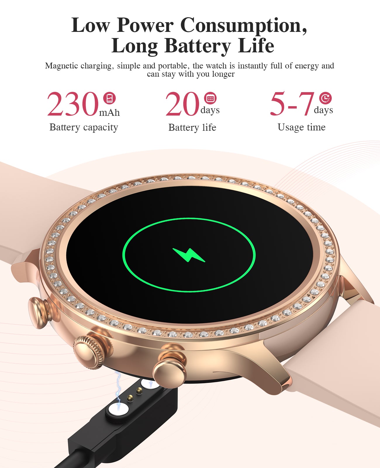 I70 Smart Watches for Women (Answer/Make Calls), 1.32 Display, Smartwatch for Android iOS Phones, Pedometer Monitor