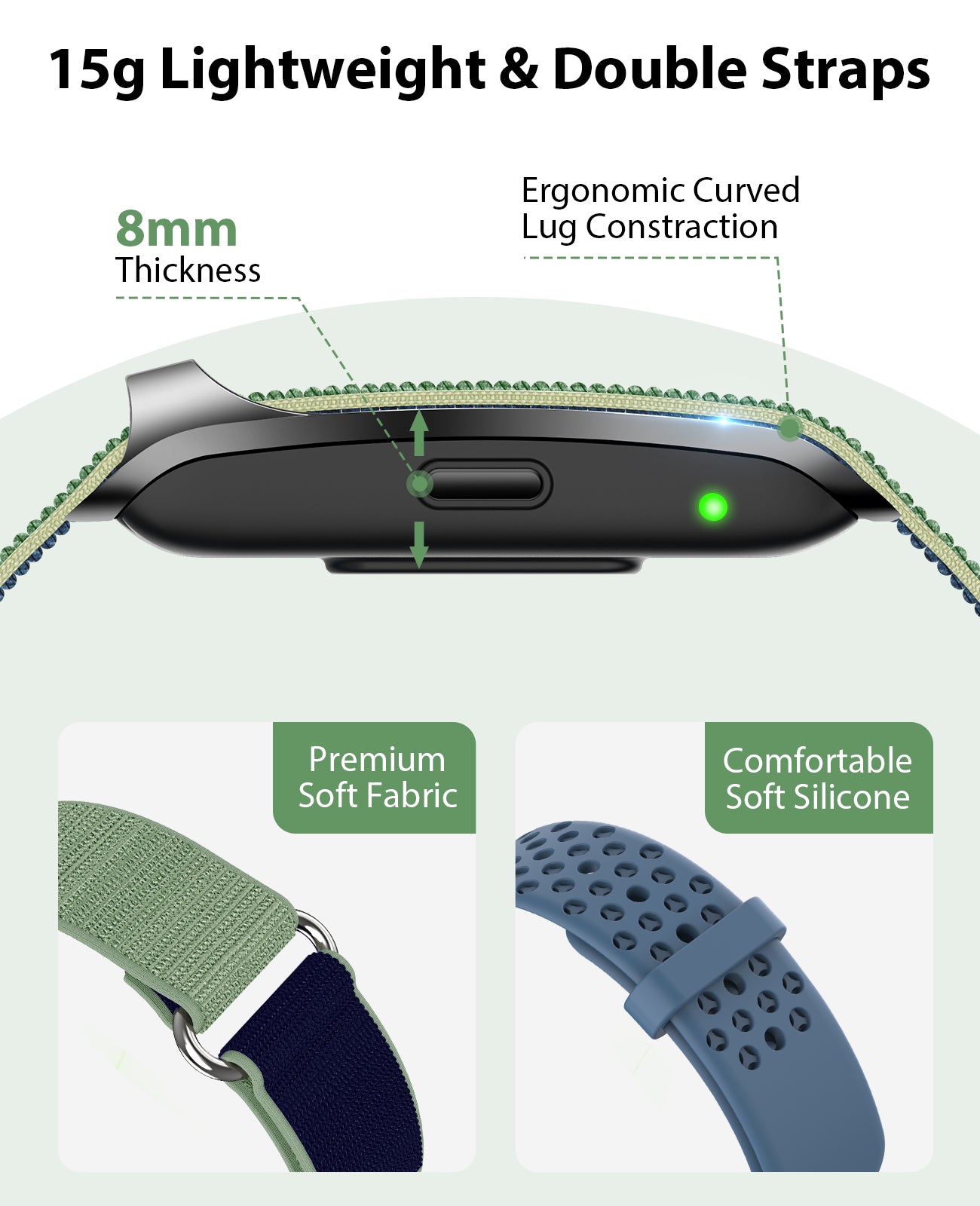H59 Smart Bracelet, Wearable Activity & Fitness Tracker Band, 24H Sleep Tracker, All-Day Continuous Heart Rate Blood Pressure Stress HRV Monitor, 120+ Sport Modes Smart Wristband with 2 Bands, Free APP