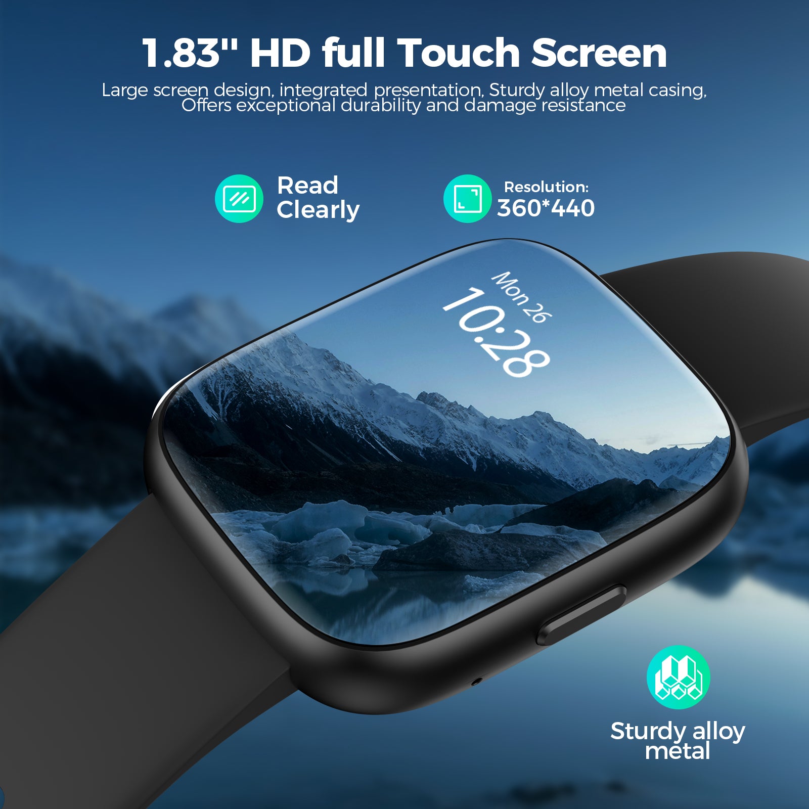2024 Smart Watches for Men with Bluetooth Call, IDW26 Alexa Built-in 1.83' HD DIY Dial with Heart Rate, Blood Oxygen