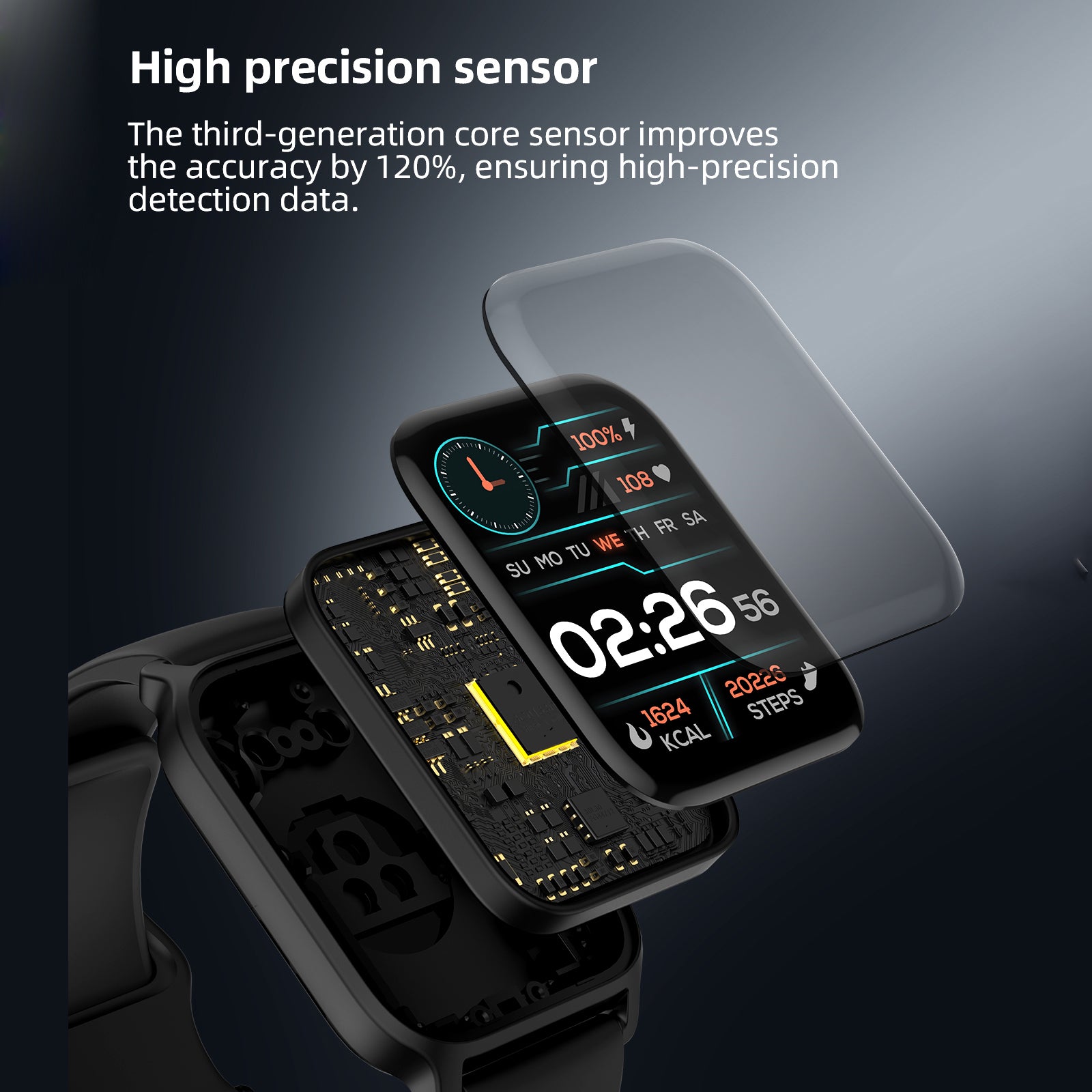 SOUYIE Smart Watch for Women Men, 1.8" Electronic Smartwatch for Android Iphone, Portable Fitness Trackers,fitness Watch with Bluetooth Call/text,100+ Sports Modes,IP68 Waterproof