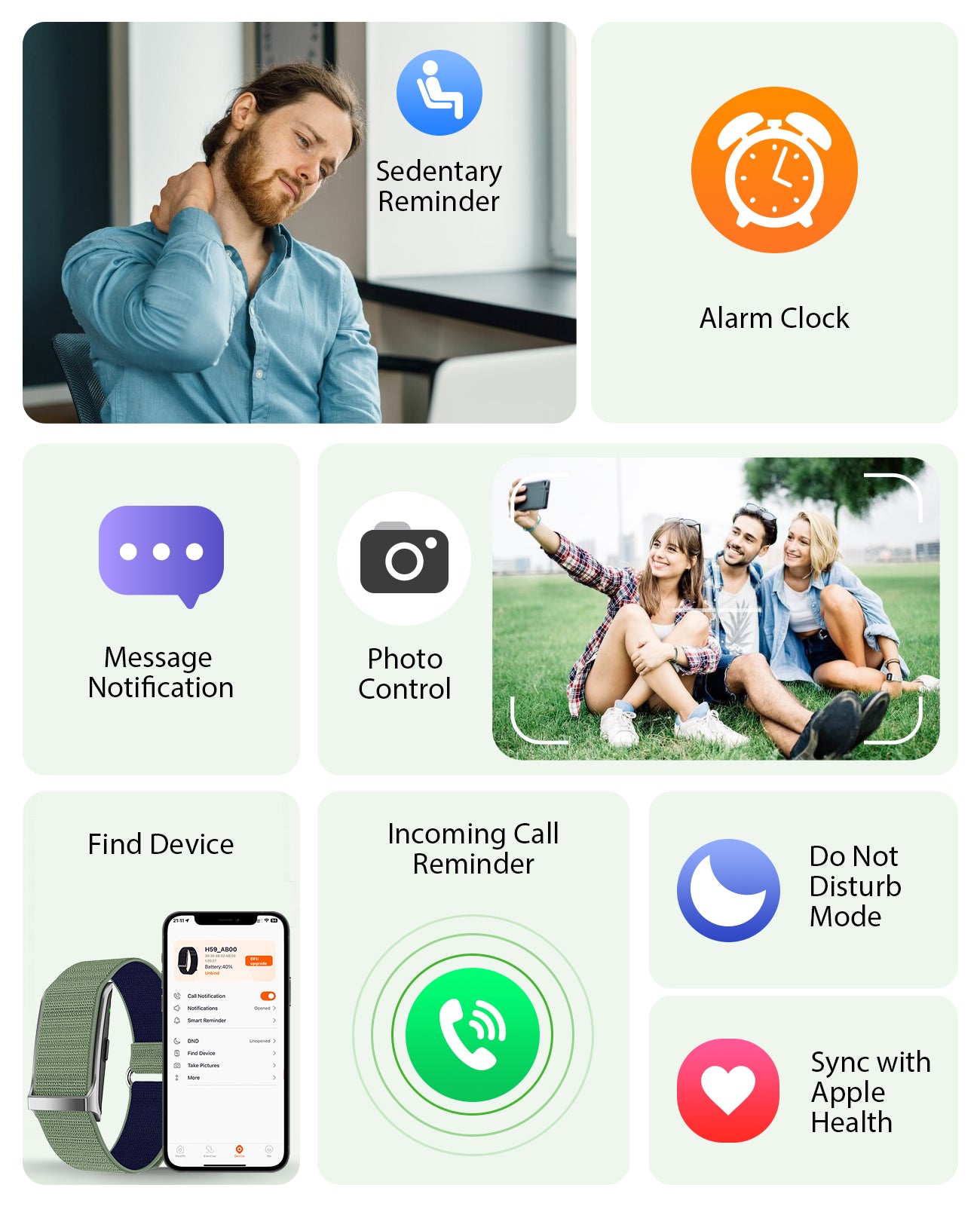 H59 Smart Bracelet, Wearable Activity & Fitness Tracker Band, 24H Sleep Tracker, All-Day Continuous Heart Rate Blood Pressure Stress HRV Monitor, 120+ Sport Modes Smart Wristband with 2 Bands, Free APP