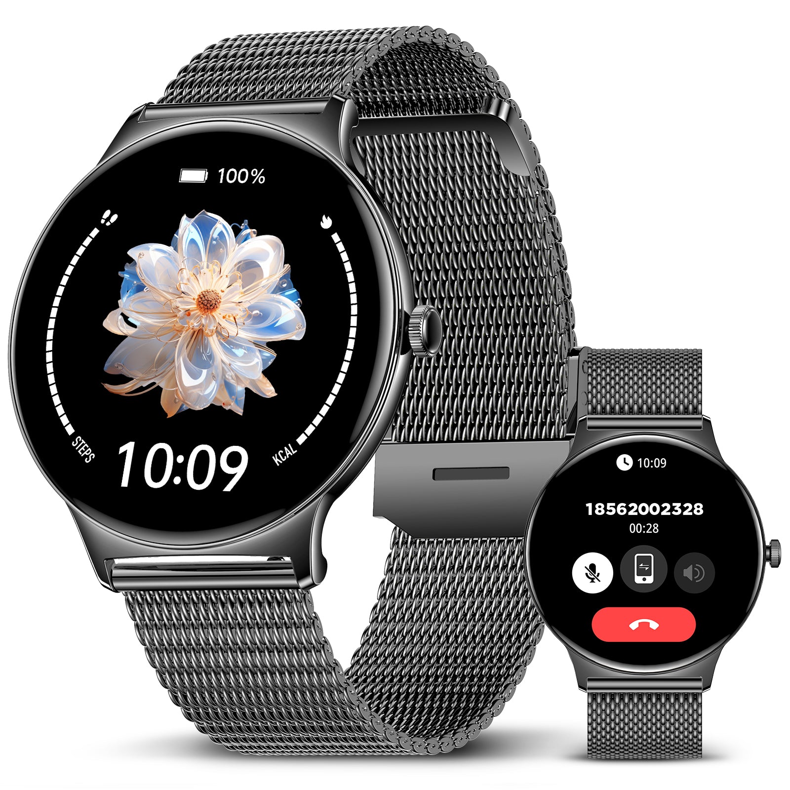 V89 2025 Smart Watches for Men Women, with Bluetooth Make/Answer Call, 1.43" AMOLED Display Fitness Tracker, Heart Rate/SpO2/Sleep Monitor, 100+ Sports Modes, IP67 Waterproof Smartwatch for Android iPhone