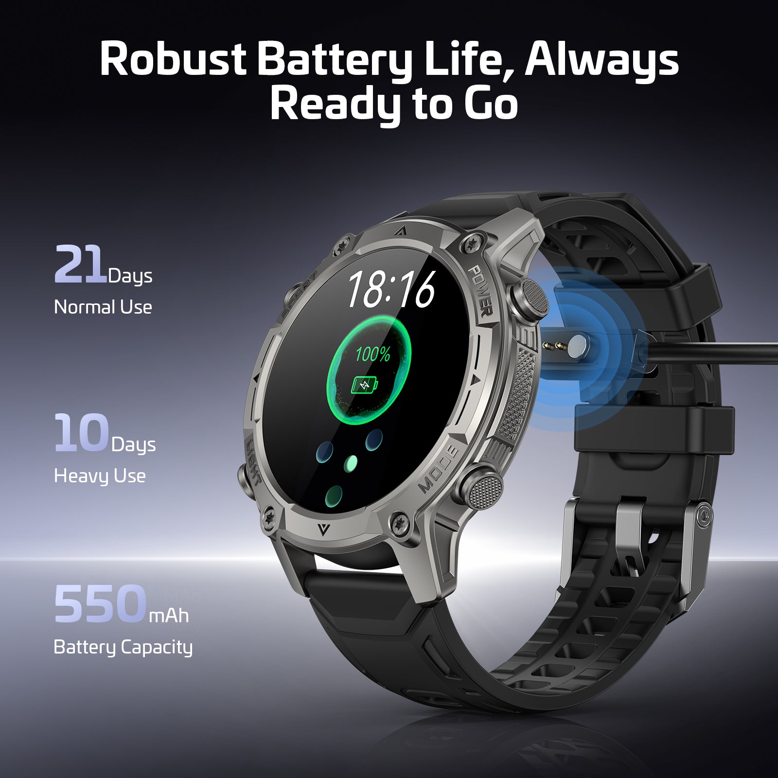 2026 AI Smart Watch with Standalone GPS & Offline Maps, 5ATM Waterproof, 1.43" AMOLED, 21-Day Battery, 178 Sports Modes, Compass, Heart Rate/SpO2/Stress/Sleep Monitor, for Android iOS Men Women Black