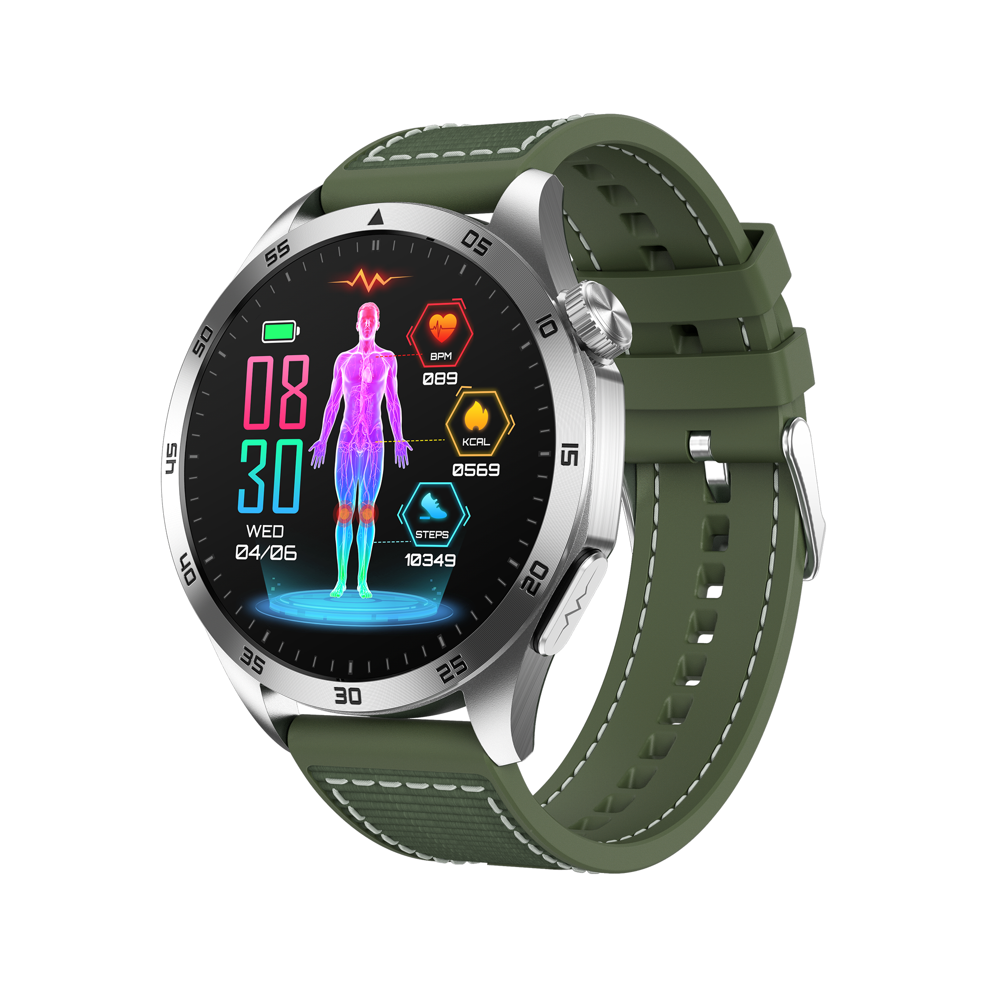 ET485 1.43 Inch Full Touch Screen Smart Watch，SOS,Bluetooth Call, ECG, Non-Invasive Blood Sugar Heart Rate Measurement Sports Watches
