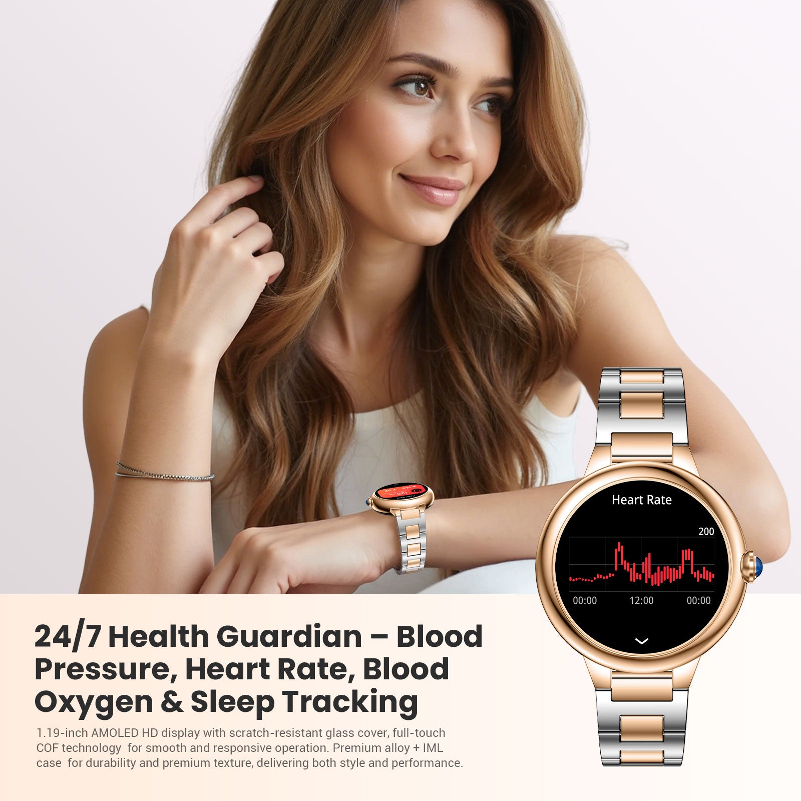 SOUYIE 2026 Luxury Smart Watch for Women, 1.19" AMOLED Display, DA GPT Smartwatch, Heart Rate, Sleep Monitor, 107 Sports Modes Fitness Tracker, Compatible with iOS & Android