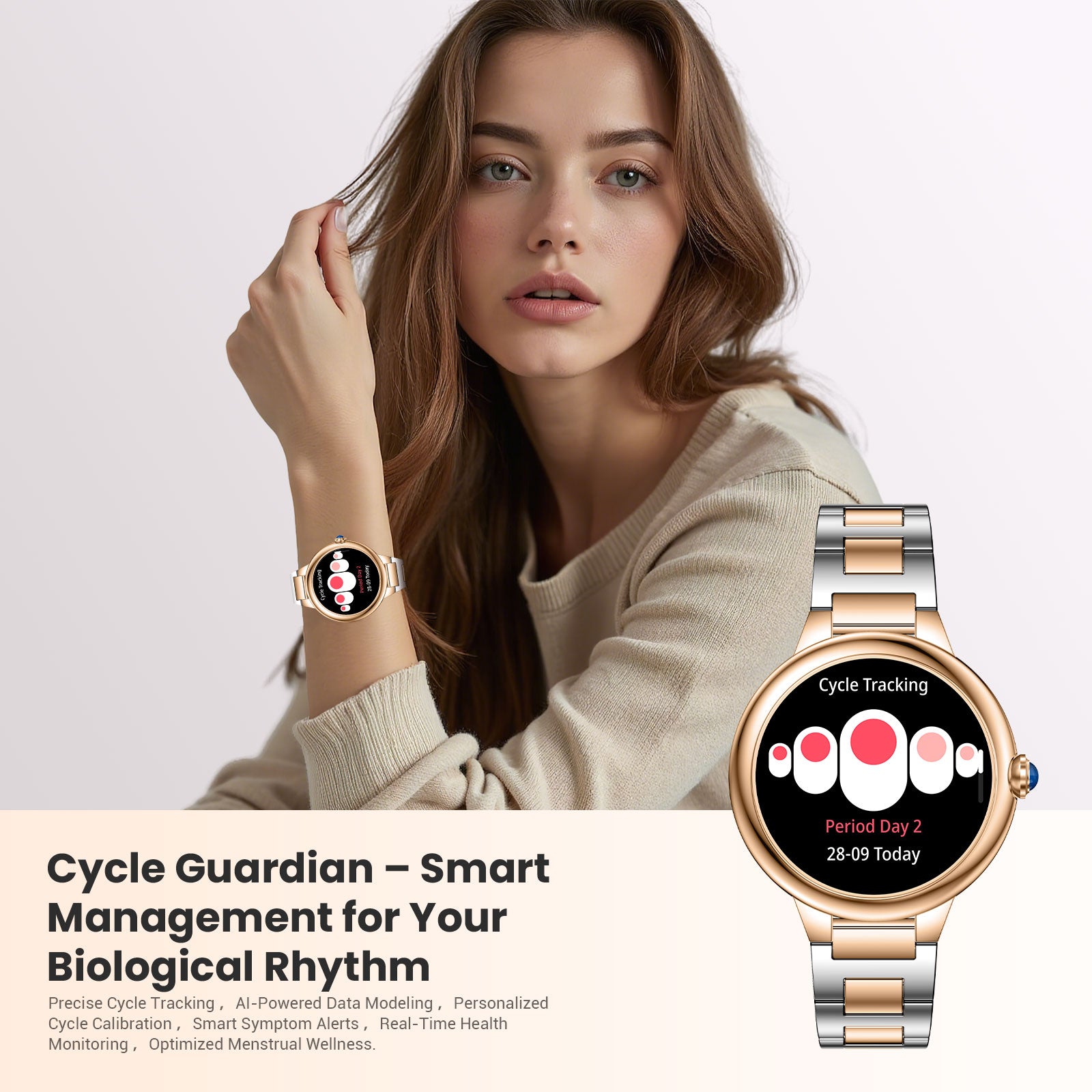 SOUYIE 2026 Luxury Smart Watch for Women, 1.19" AMOLED Display, DA GPT Smartwatch, Heart Rate, Sleep Monitor, 107 Sports Modes Fitness Tracker, Compatible with iOS & Android