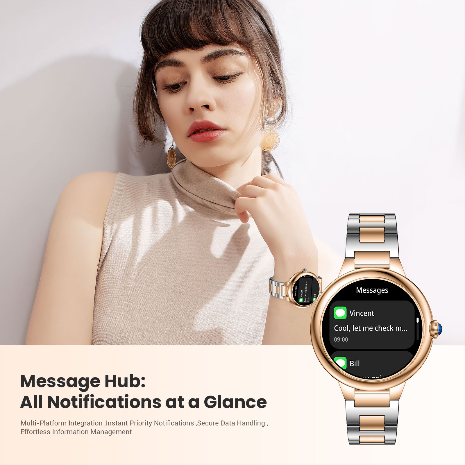 SOUYIE 2026 Luxury Smart Watch for Women, 1.19" AMOLED Display, DA GPT Smartwatch, Heart Rate, Sleep Monitor, 107 Sports Modes Fitness Tracker, Compatible with iOS & Android