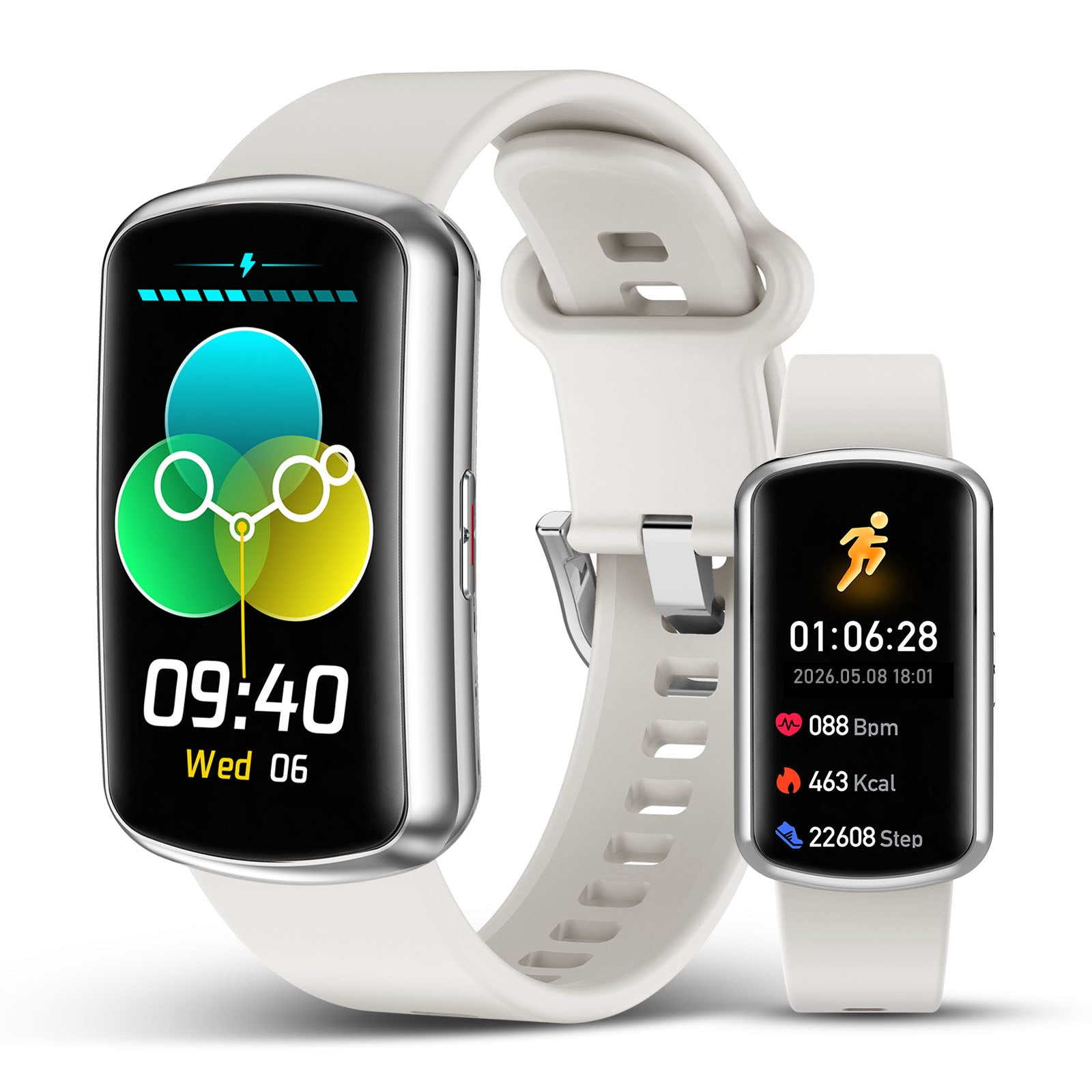H95 SOUYIE 2026 Smart Watch Fitness Trackers for Women, 1.47″ HD Curved Screen, 24/7 Health Monitor, Sleep Tracker, 110+ Sports Modes Pedometer Step Tracker, Waterproof Activity Tracker for Android iOS