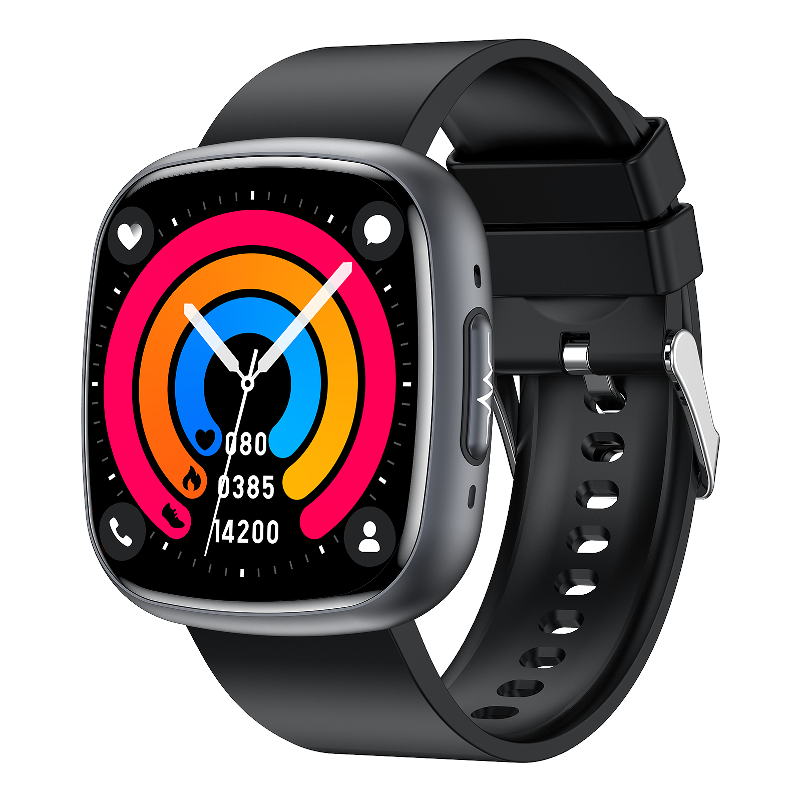 ET593 1.72 inch Sports Smart Watch with Blood Sugar Monitoring,ECG SOS Emergency Call Body Fat BMI Measurement Smartwatch