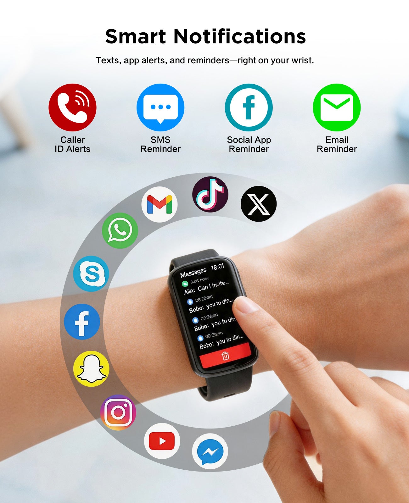 H95 SOUYIE 2026 Smart Watch Fitness Trackers for Women, 1.47″ HD Curved Screen, 24/7 Health Monitor, Sleep Tracker, 110+ Sports Modes Pedometer Step Tracker, Waterproof Activity Tracker for Android iOS