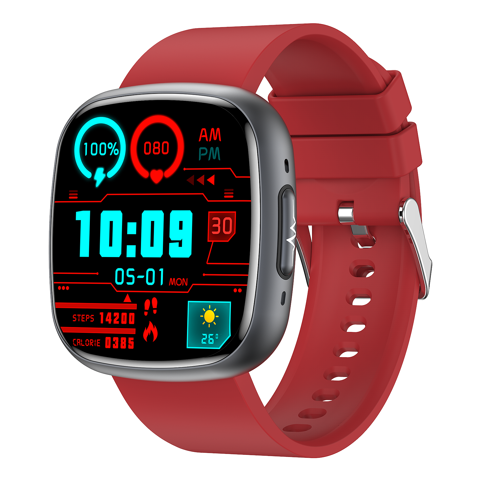ET593 1.72 inch Sports Smart Watch with Blood Sugar Monitoring,ECG SOS Emergency Call Body Fat BMI Measurement Smartwatch
