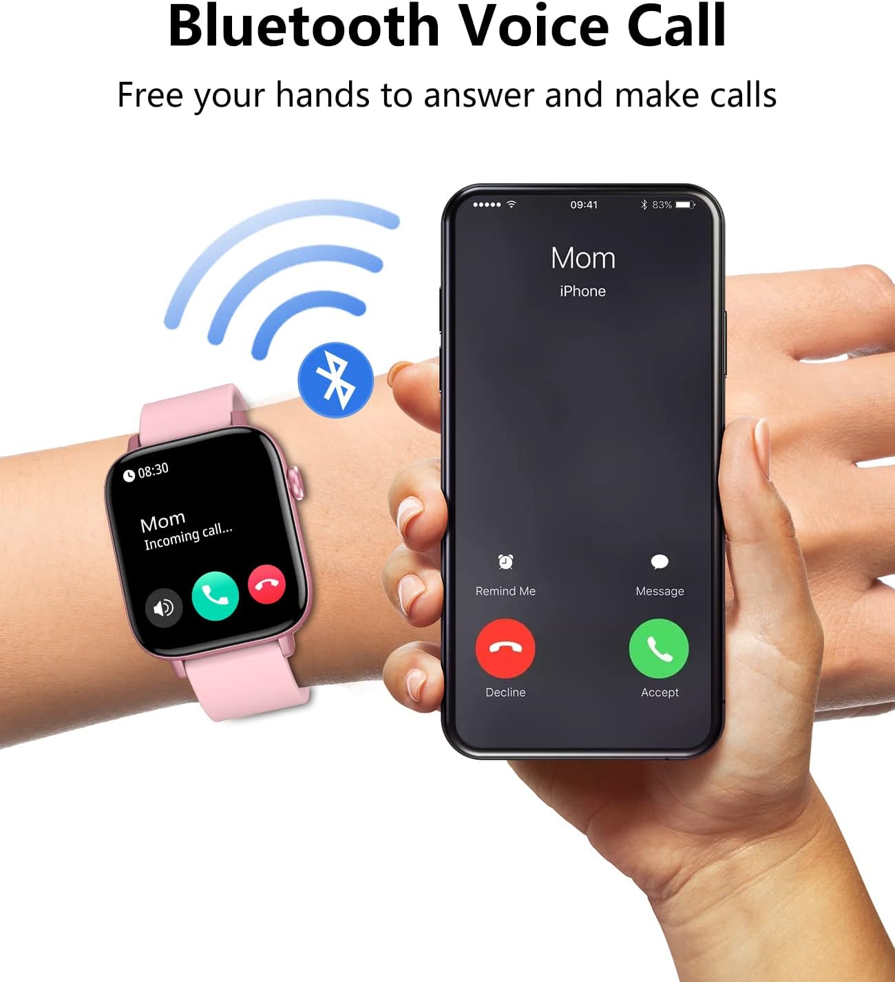 T49 Smart Watch for Men Women, 1.9 Inch HD Touch Screen Fitness Tracker with Bluetooth Call Incoming,Daily Heart Rate Blood Pressure