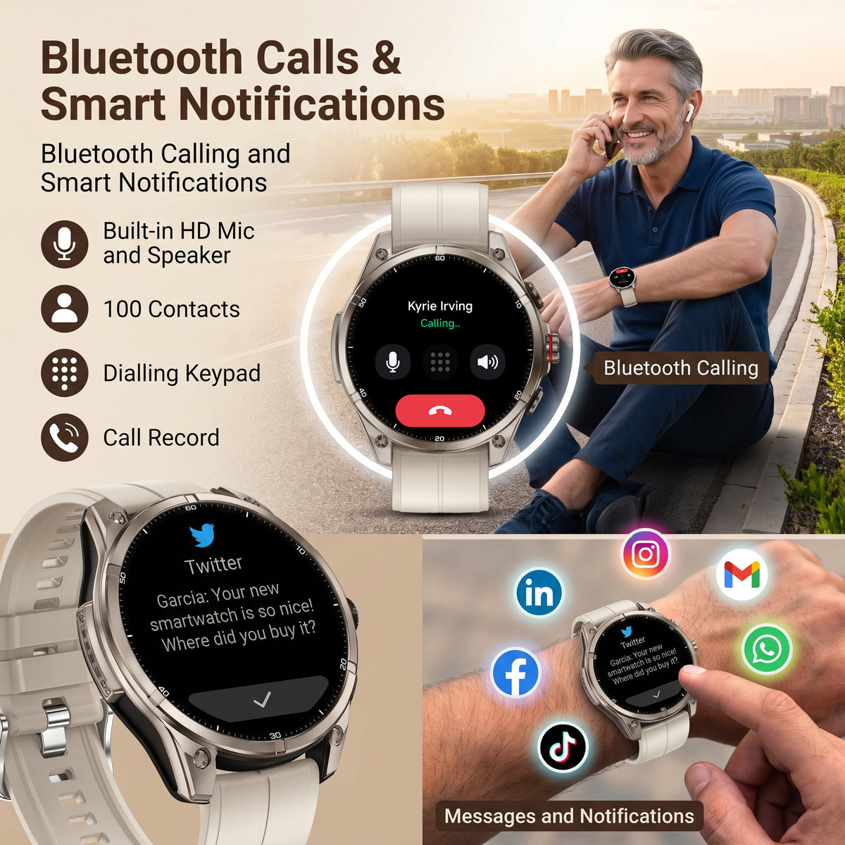 SOUYIE GPS Smart Watch for Men, 1.43" AMOLED Display Rugged Fitness Tracker