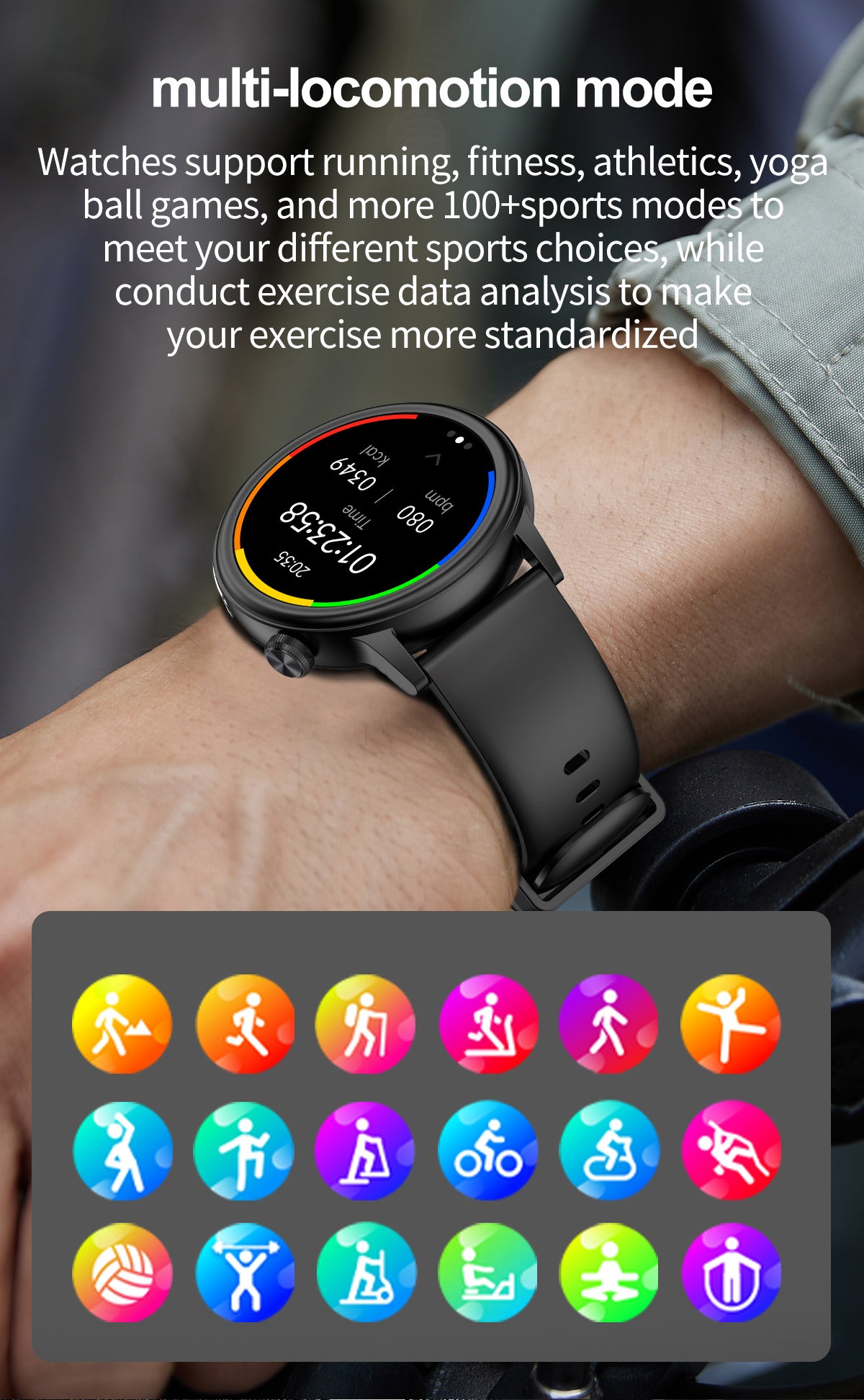 ET470 ECG Smart Watch, 1.39-Inch High-Resolution Screen Touch Electrocardiogram Blood Glucose BMI Body Fat Sports Measurement Watches
