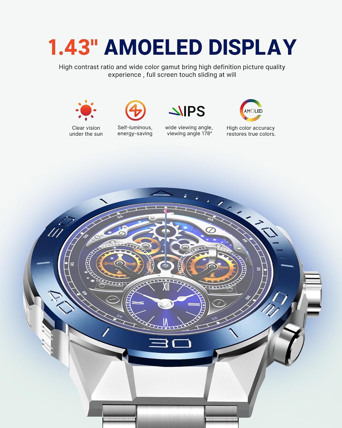 H33 Men's Smart Watch (Answer/Make Calls),107 Sports Modes, Sleep Heart Rate Blood Oxygen Blood Pressure Monitor