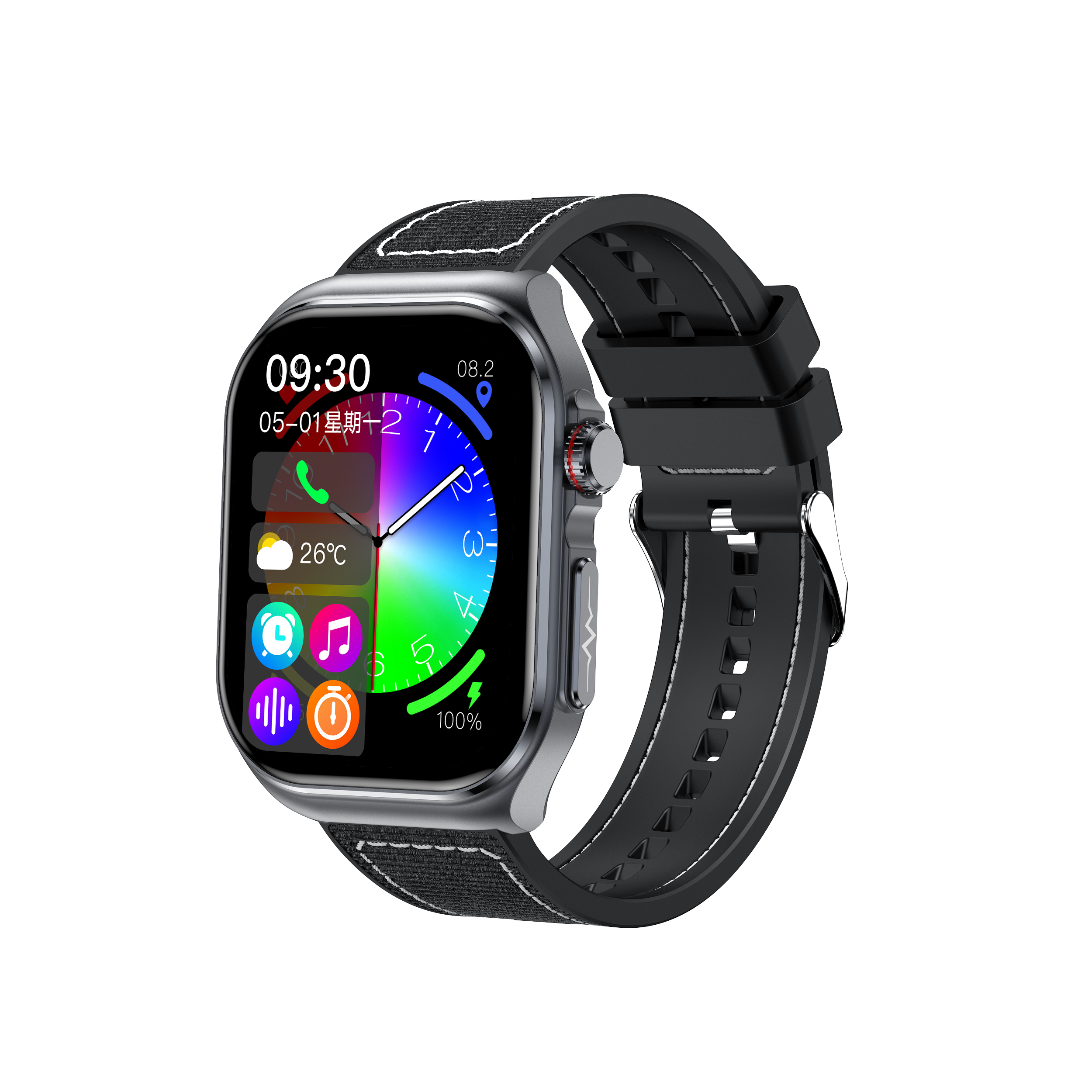 ET585 2.04 inch AMOLED Sports Smart Watch with Blood Sugar Monitoring,Ecg, Sos Emergency Call blood oxygen monitoring Smartwatch