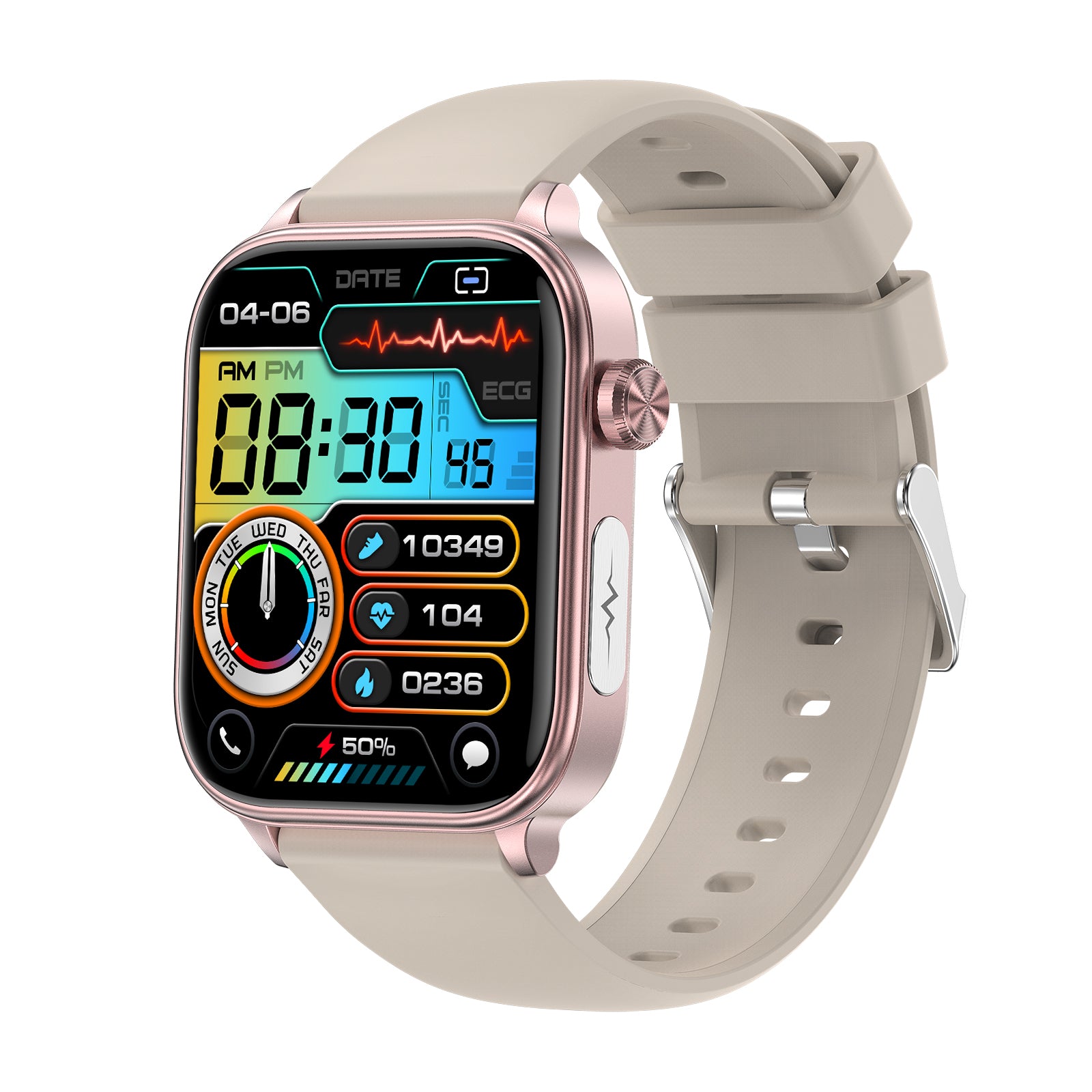 ET570 Electrocardiogram Smart Watch (Answer/Make Call), 1.96 Inch Full Touch Screen Blood Glucose  Measurement Sos Emergency Call Sports Watches