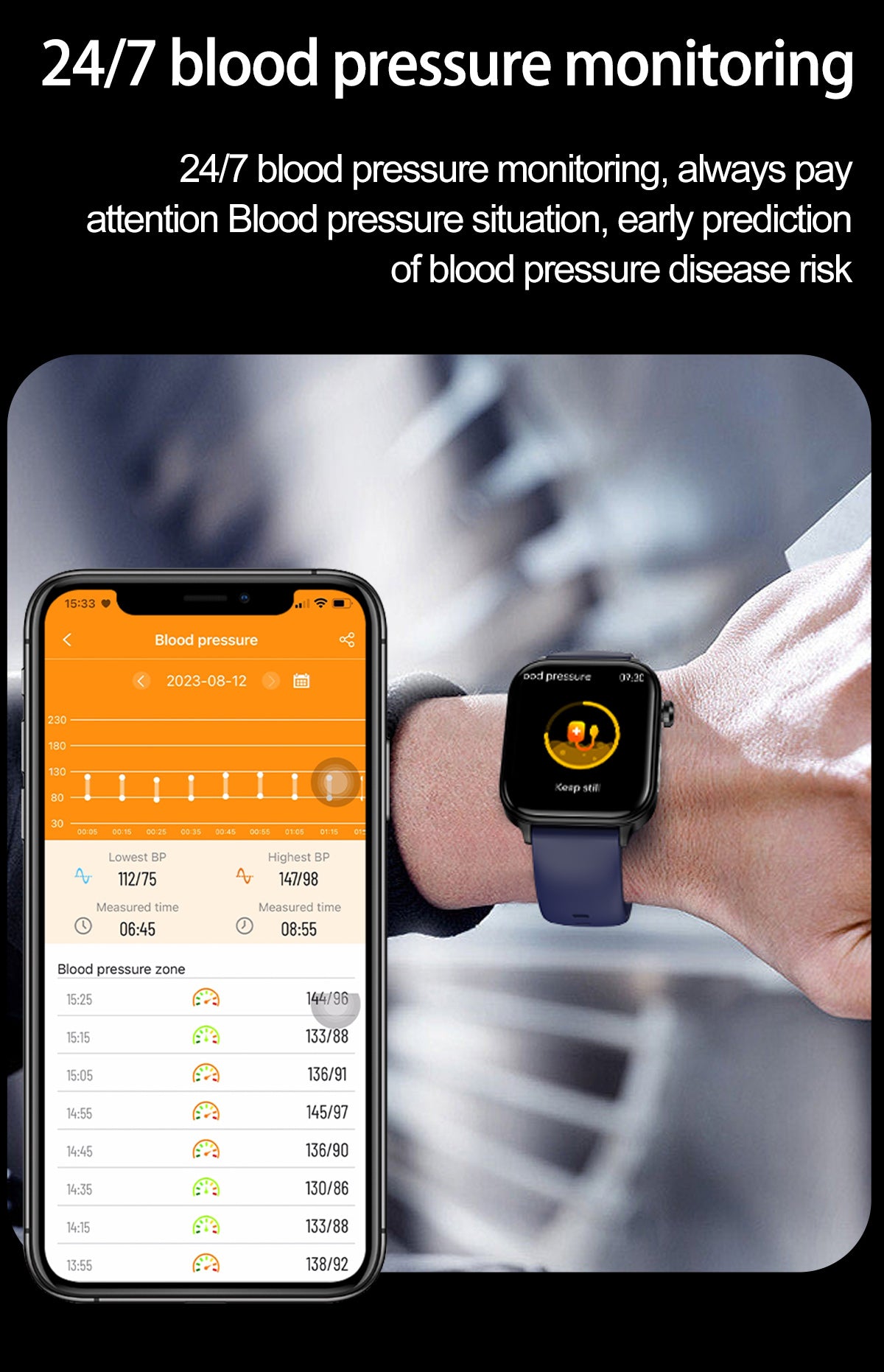 ET570 Electrocardiogram Smart Watch (Answer/Make Call), 1.96 Inch Full Touch Screen Blood Glucose  Measurement Sos Emergency Call Sports Watches