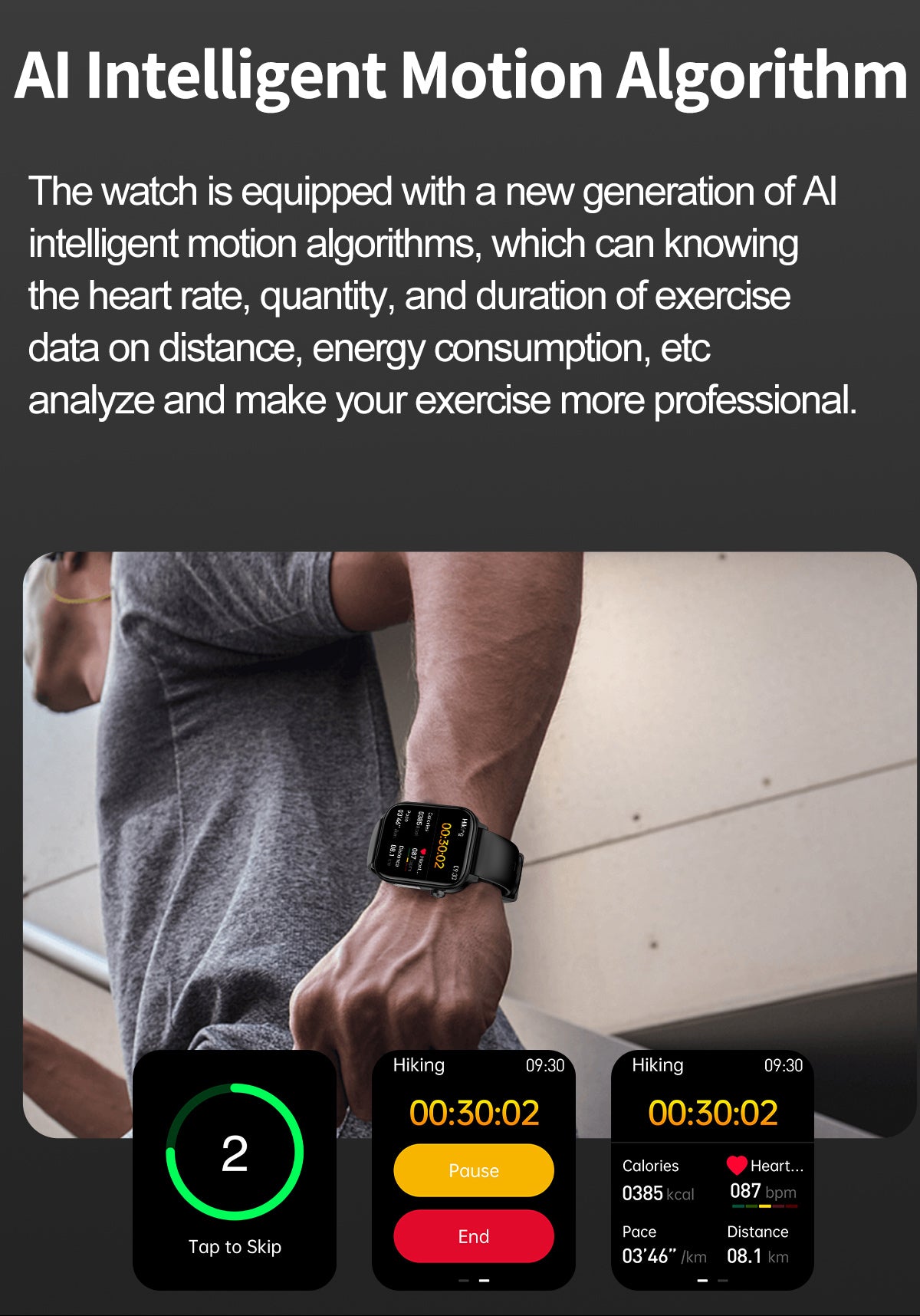ET570 Electrocardiogram Smart Watch (Answer/Make Call), 1.96 Inch Full Touch Screen Blood Glucose  Measurement Sos Emergency Call Sports Watches