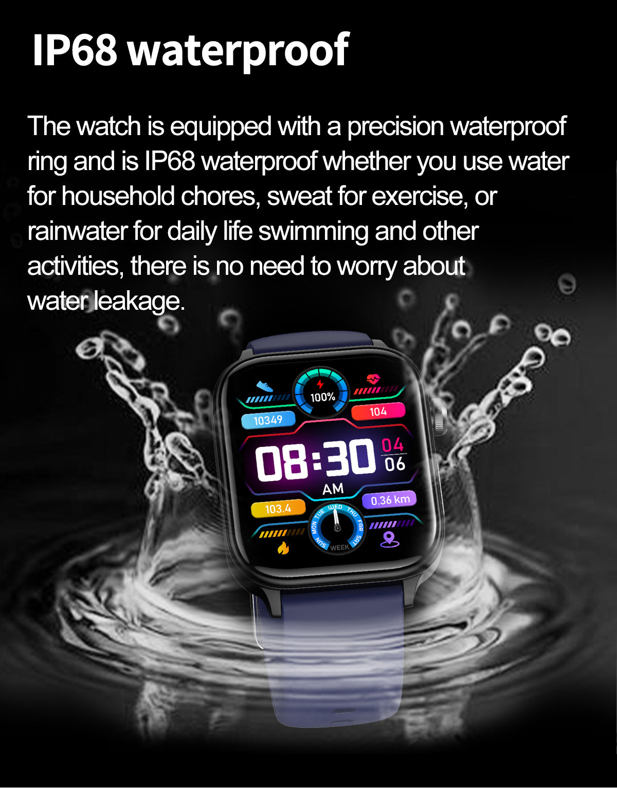 ET570 Electrocardiogram Smart Watch (Answer/Make Call), 1.96 Inch Full Touch Screen Blood Glucose  Measurement Sos Emergency Call Sports Watches
