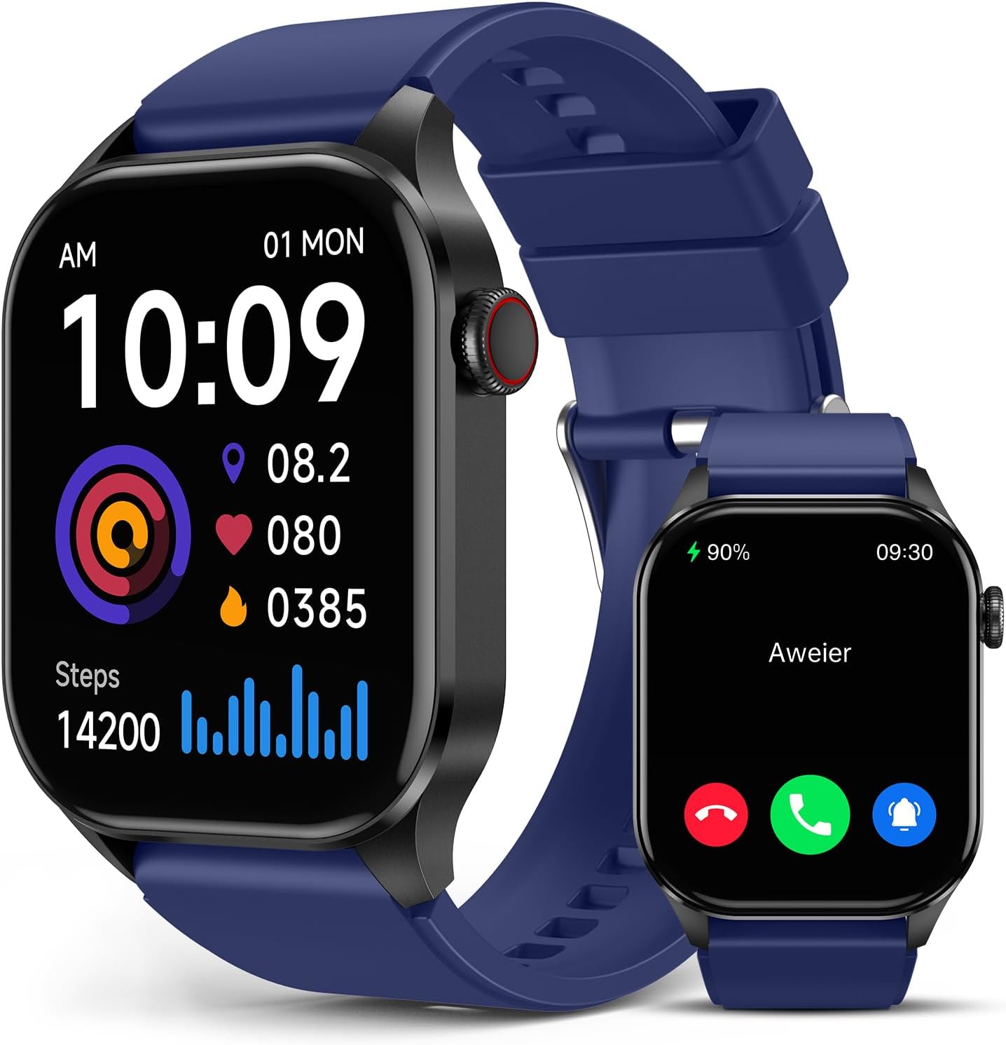 T98 Smart Watch for Men Women, Infrared True Blood Oxygen Monitor, 2.04-inch AMOLED Display, Heart Rate Blood Pressure Sleep Monitor